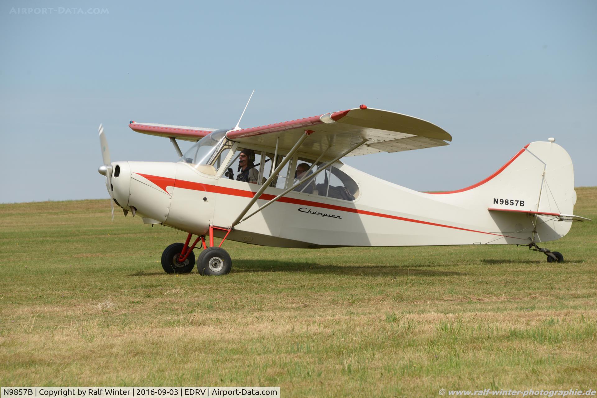 N9857B, 1958 Champion 7FC C/N 7FC-183, Champion 7FC - Private - 7FC-183 - N9857B - 03.09.2016 - EDRV
