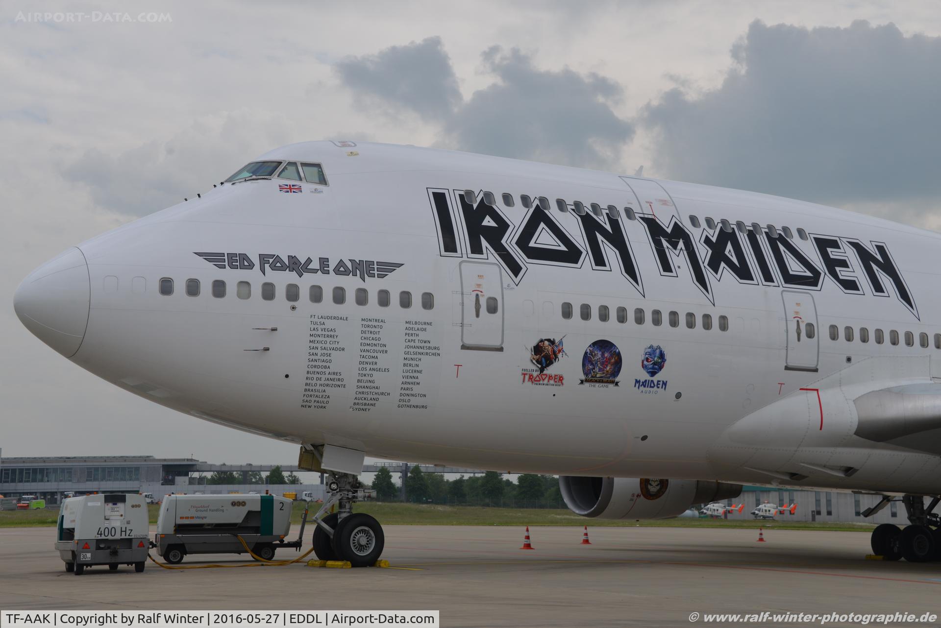TF-AAK, 2003 Boeing 747-428 C/N 32868, Boeing 747-428 - CC ABD Air Atlanta Icelandic 'Ed Force One  Iron Maiden colours' - 32868 - TF-AAK - 27.05.2016 - DUS