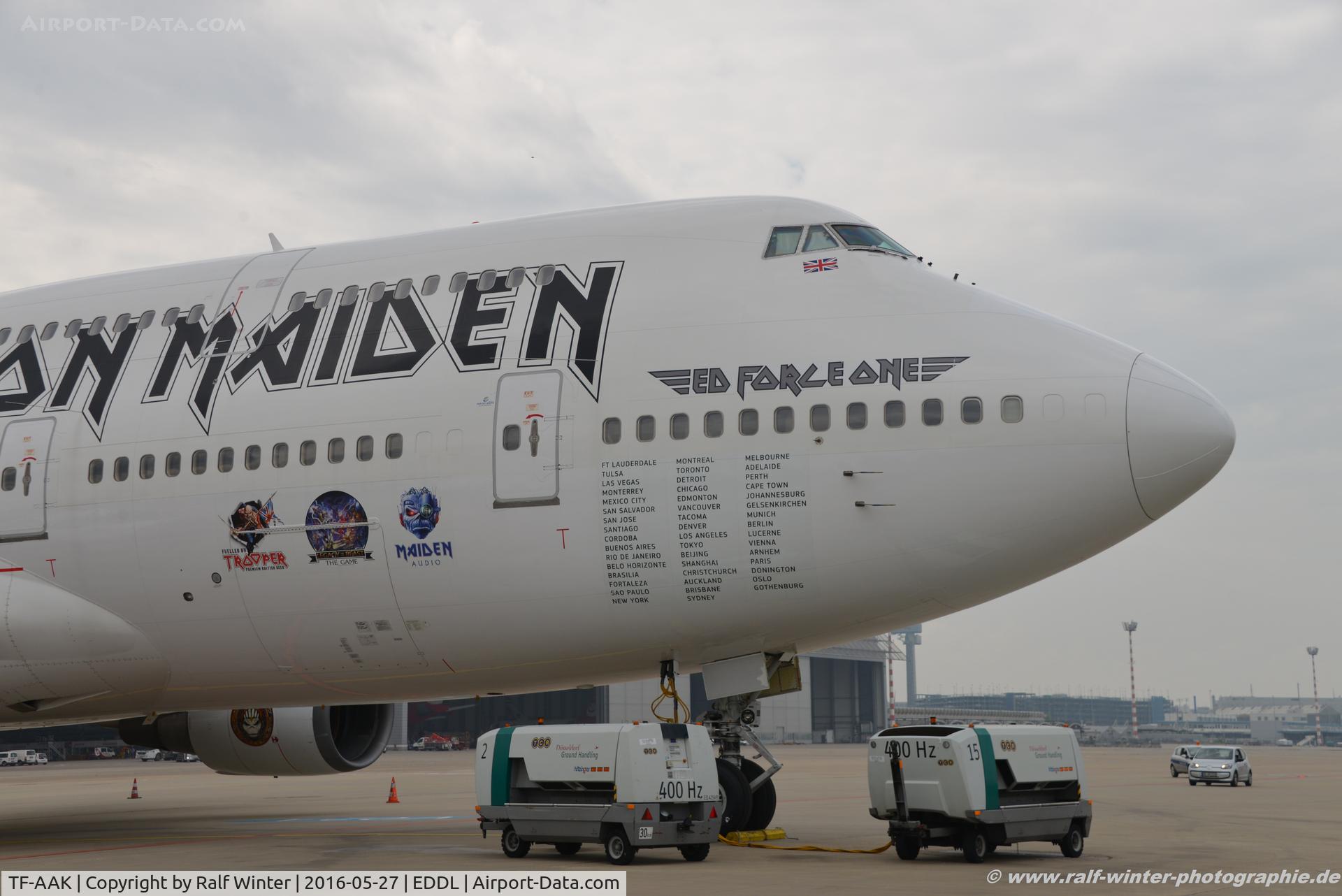 TF-AAK, 2003 Boeing 747-428 C/N 32868, Boeing 747-428 - CC ABD Air Atlanta Icelandic 'Ed Force One  Iron Maiden colours' - 32868 - TF-AAK - 27.05.2016 - DUS