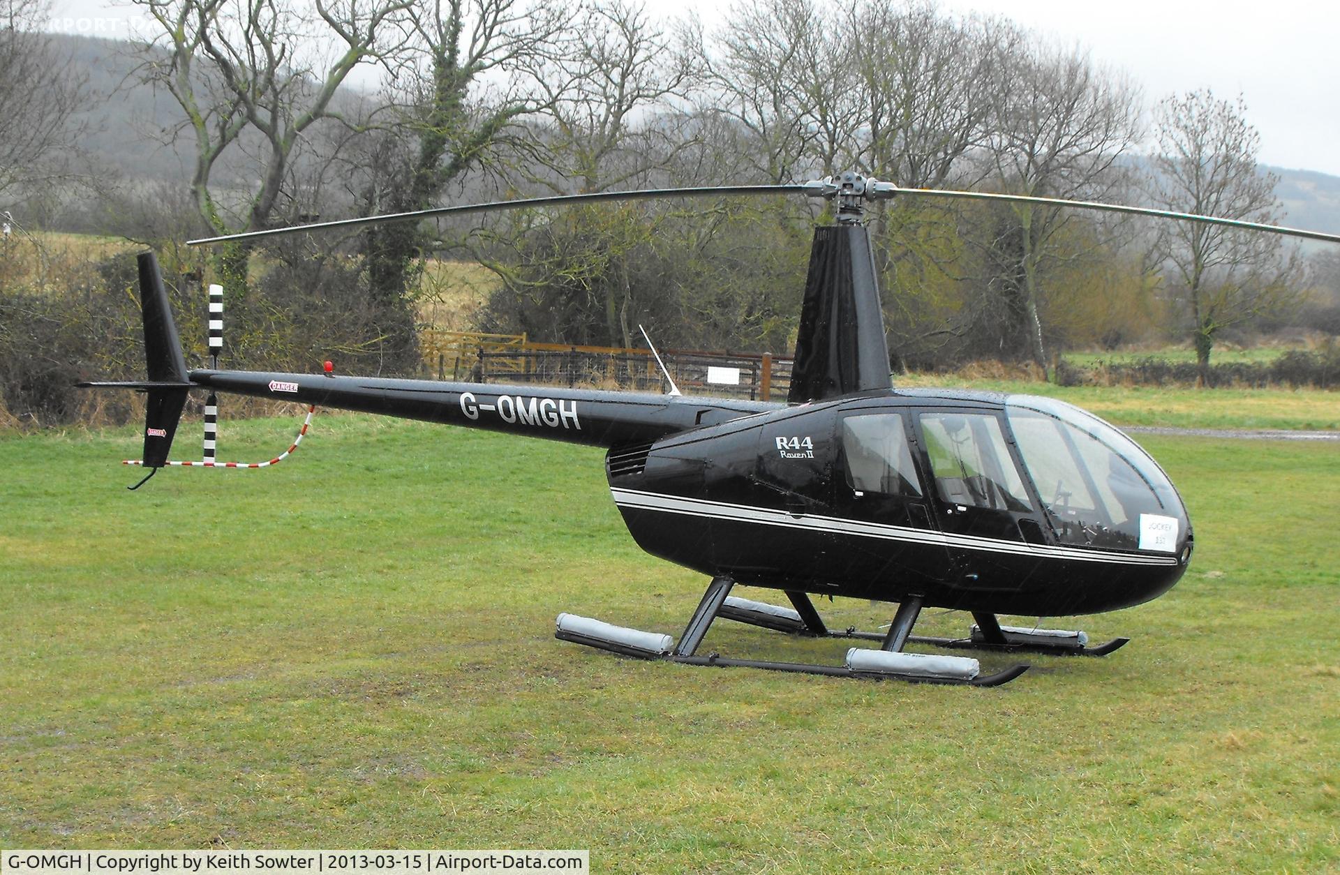 G-OMGH, 2004 Robinson R44 Clipper II C/N 10259, Visiting Cheltenham Racecourse