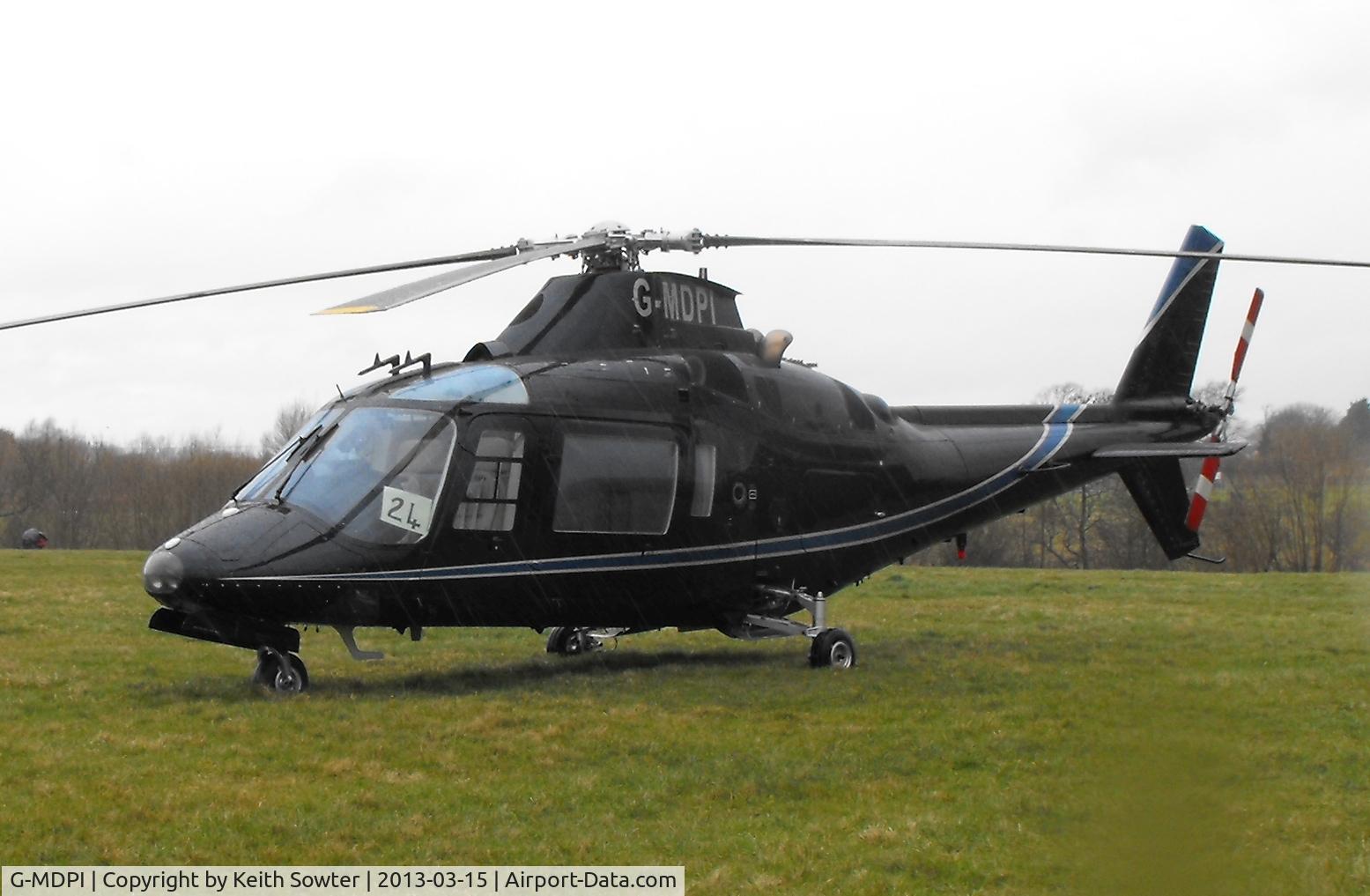 G-MDPI, 1987 Agusta A-109A-2 C/N 7393, Visiting Cheltenham Racecourse