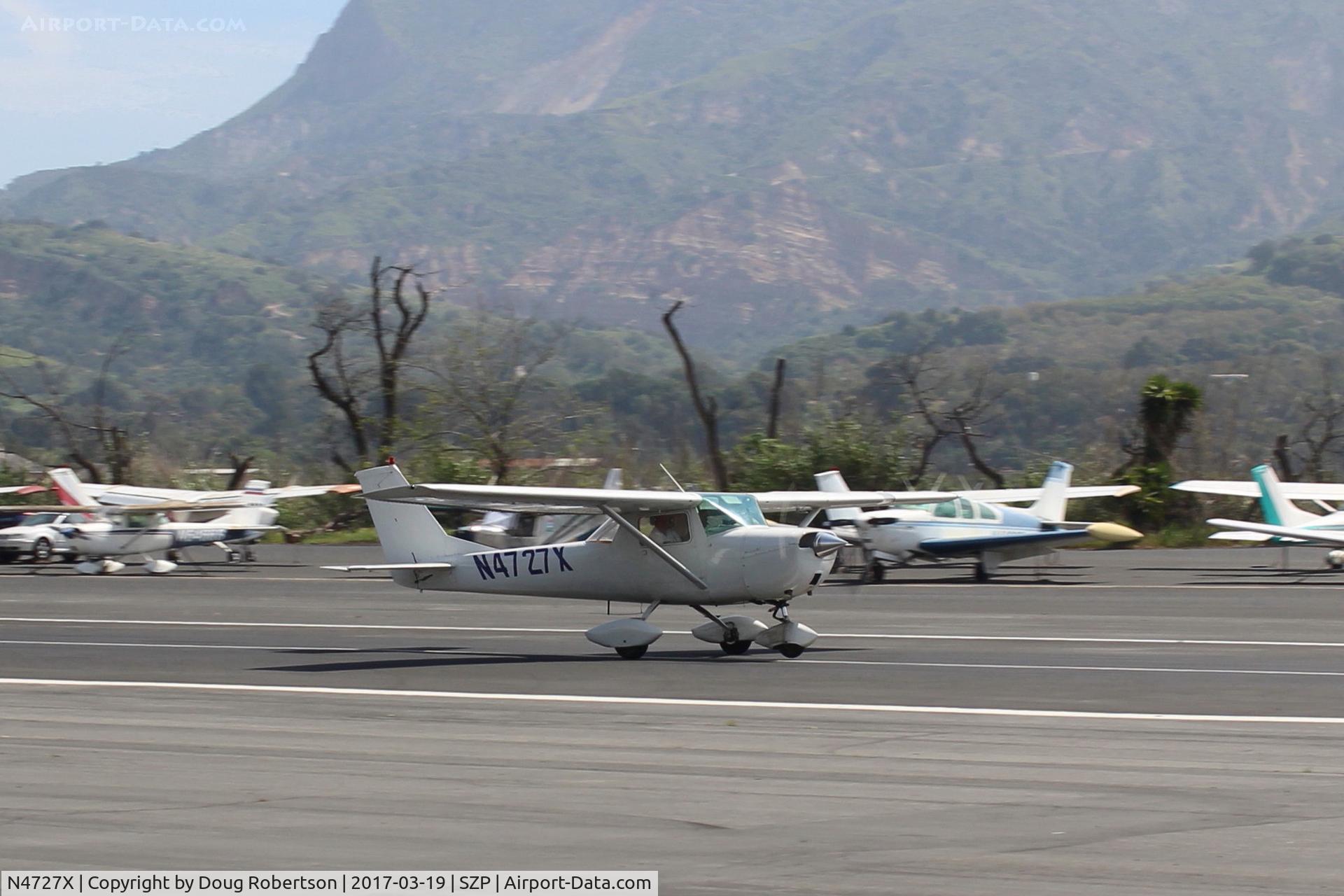 N4727X, 1966 Cessna 150G C/N 15064777, 1966 Cessna 150G, Continental O-200 100 Hp, takeoff roll Rwy 22