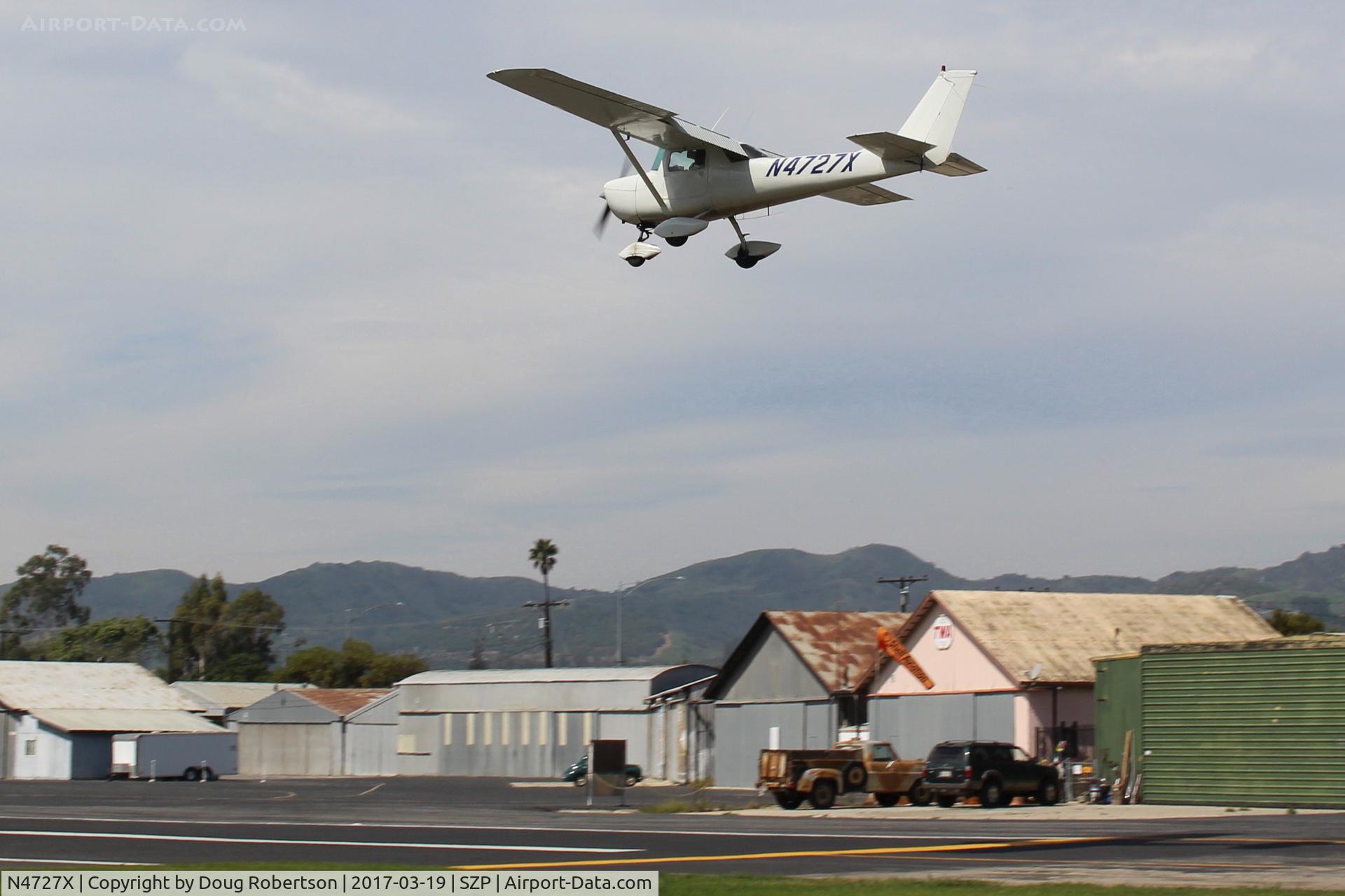N4727X, 1966 Cessna 150G C/N 15064777, 1966 Cessna 150G, Continental O-200 100 Hp, on final Rwy 22