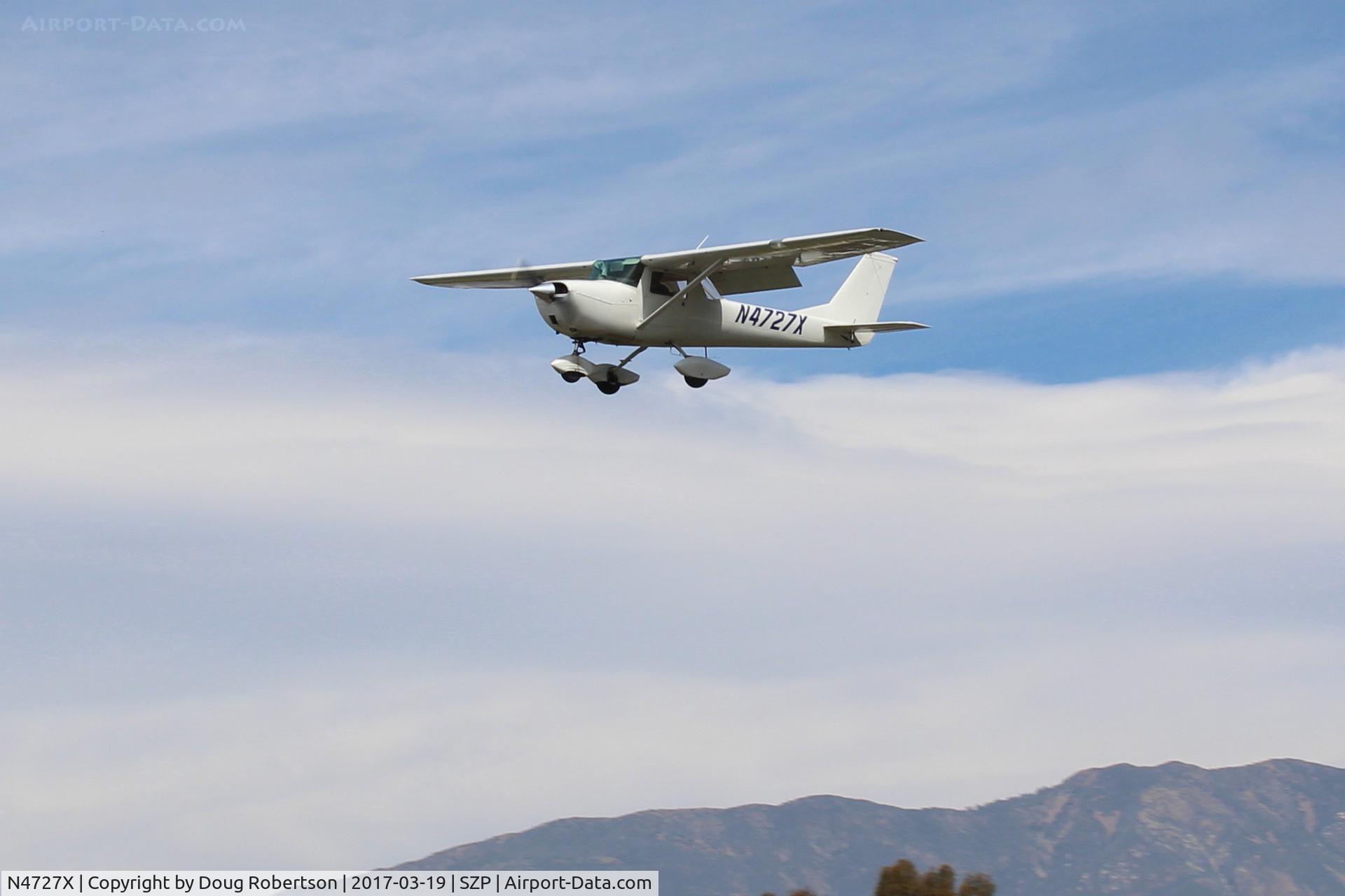 N4727X, 1966 Cessna 150G C/N 15064777, 1966 Cessna 150G, Continental O-200 100 Hp, on final Rwy 22