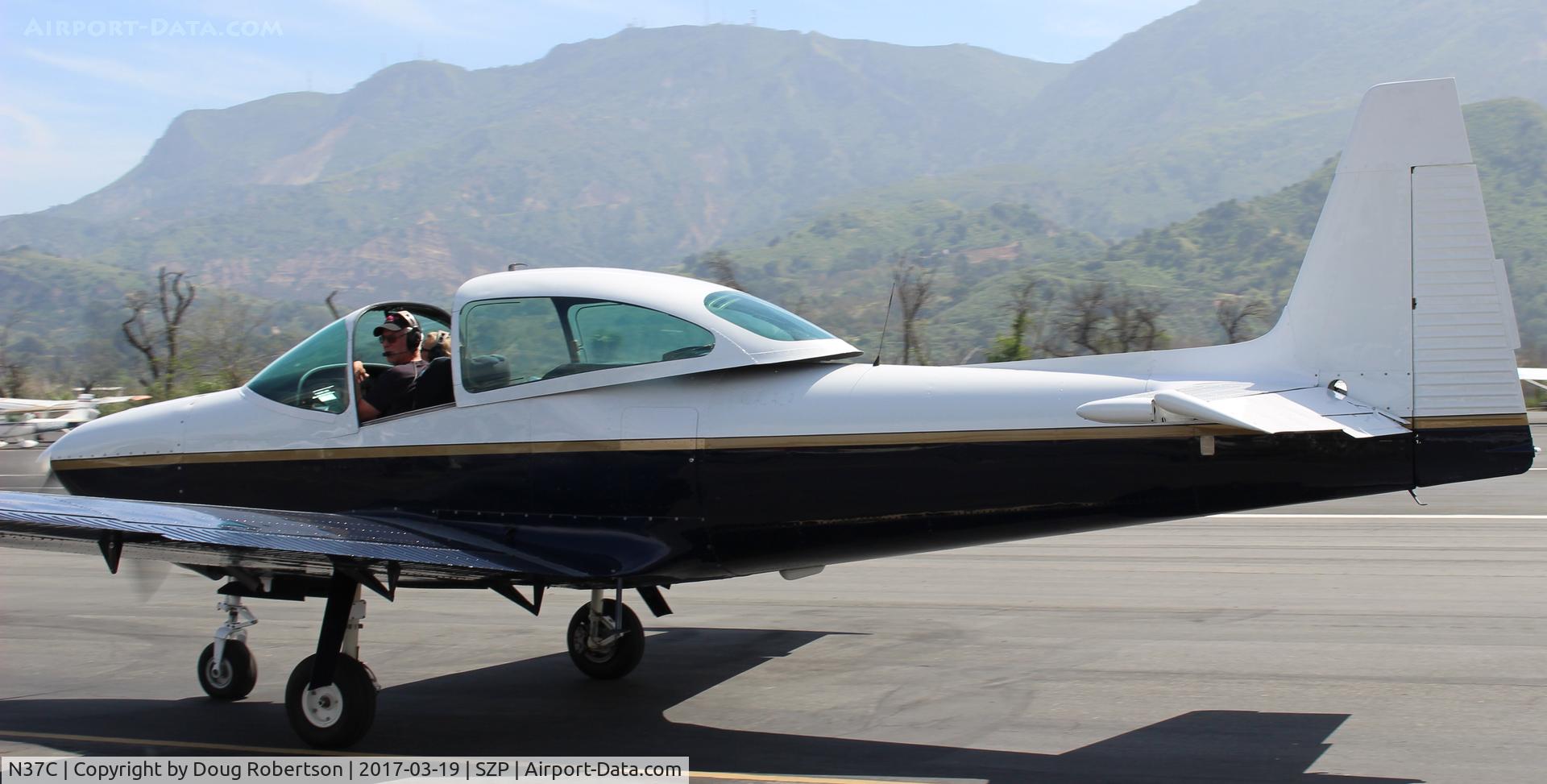 N37C, 1950 Ryan Navion B C/N NAV-4-2184B, 1950 Ryan NAVION B, Continental IO-550 300 Hp upgrade, taxi to parking