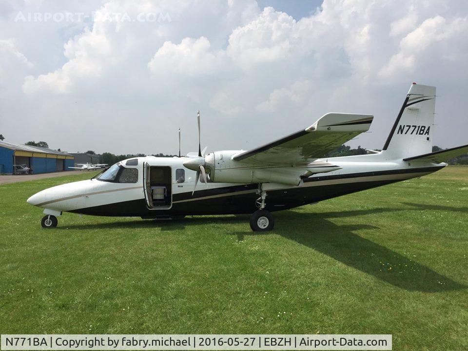 N771BA, 1977 Rockwell International 690B C/N 11429, Parked on the grass