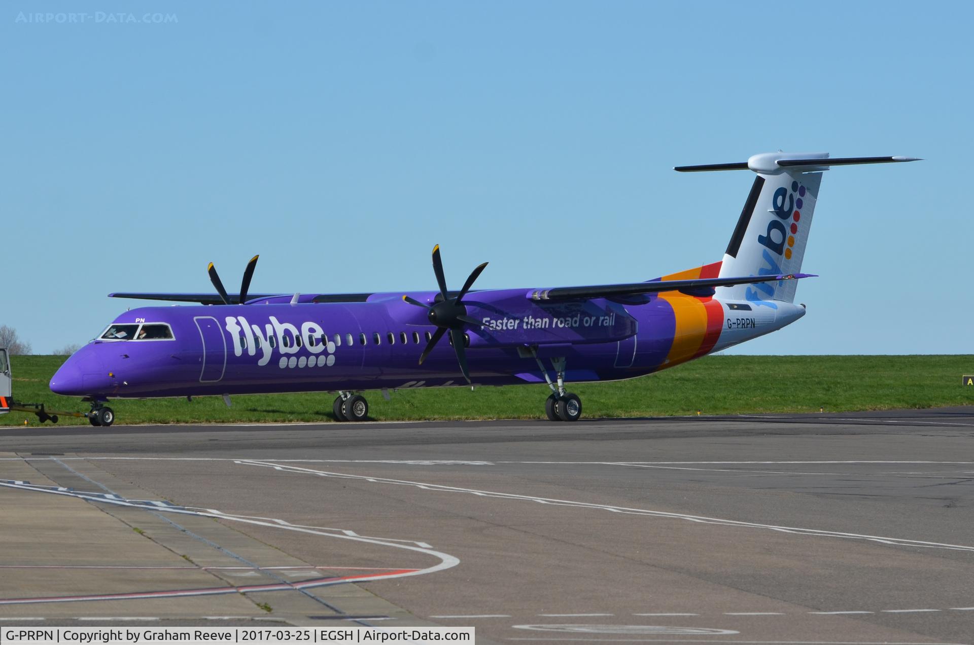 G-PRPN, 2008 Bombardier DHC-8-402 Dash 8 C/N 4213, Fresh out of spray and in Flybe colours.