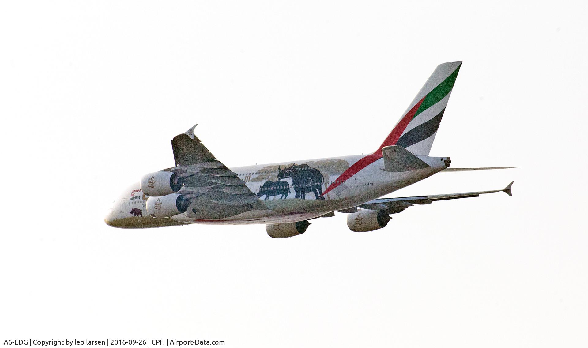 A6-EDG, 2009 Airbus A380-861 C/N 023, Copenhagen 26.9.2016
