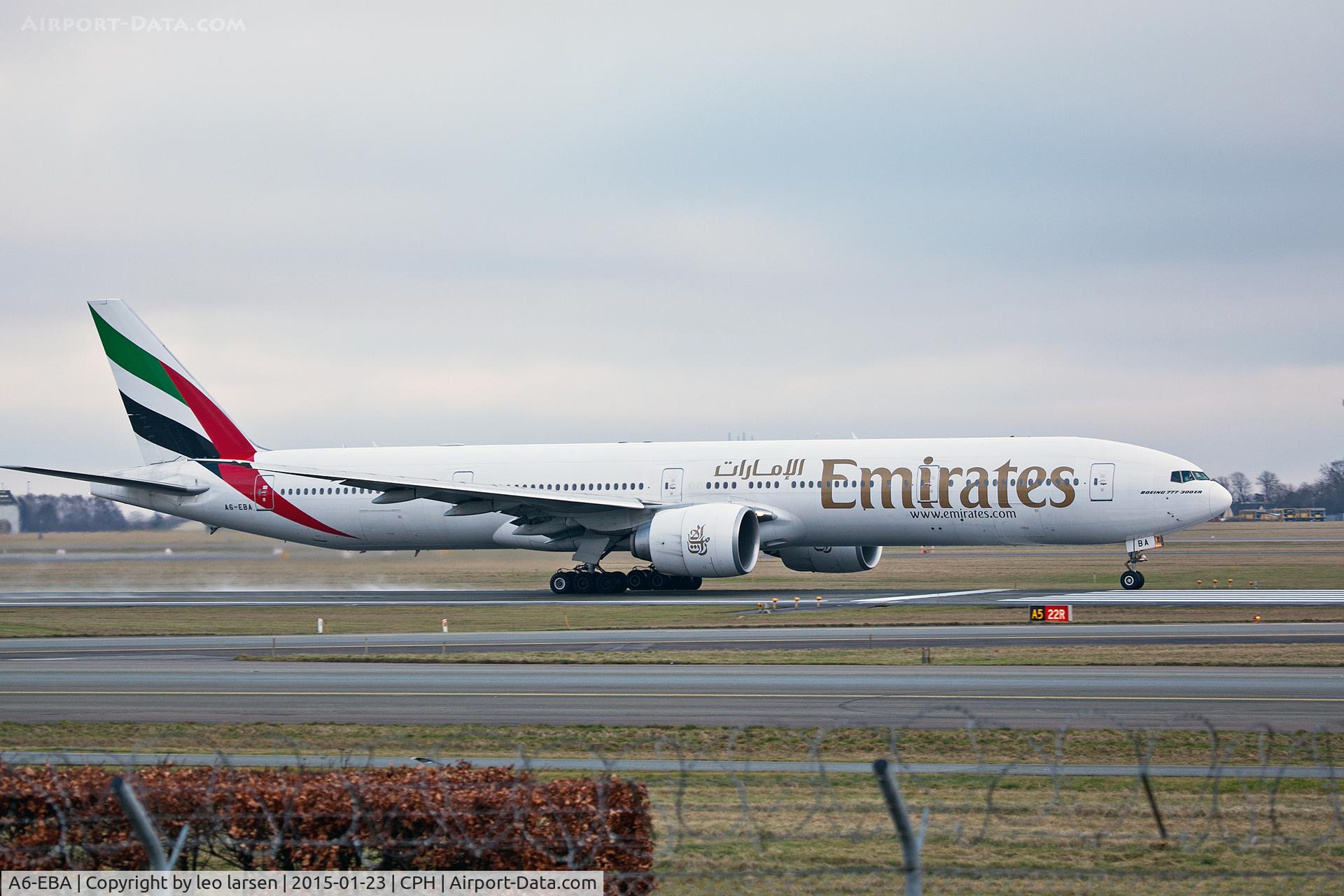 A6-EBA, 2005 Boeing 777-31H/ER C/N 32706, Copenhagen 23.1.2015