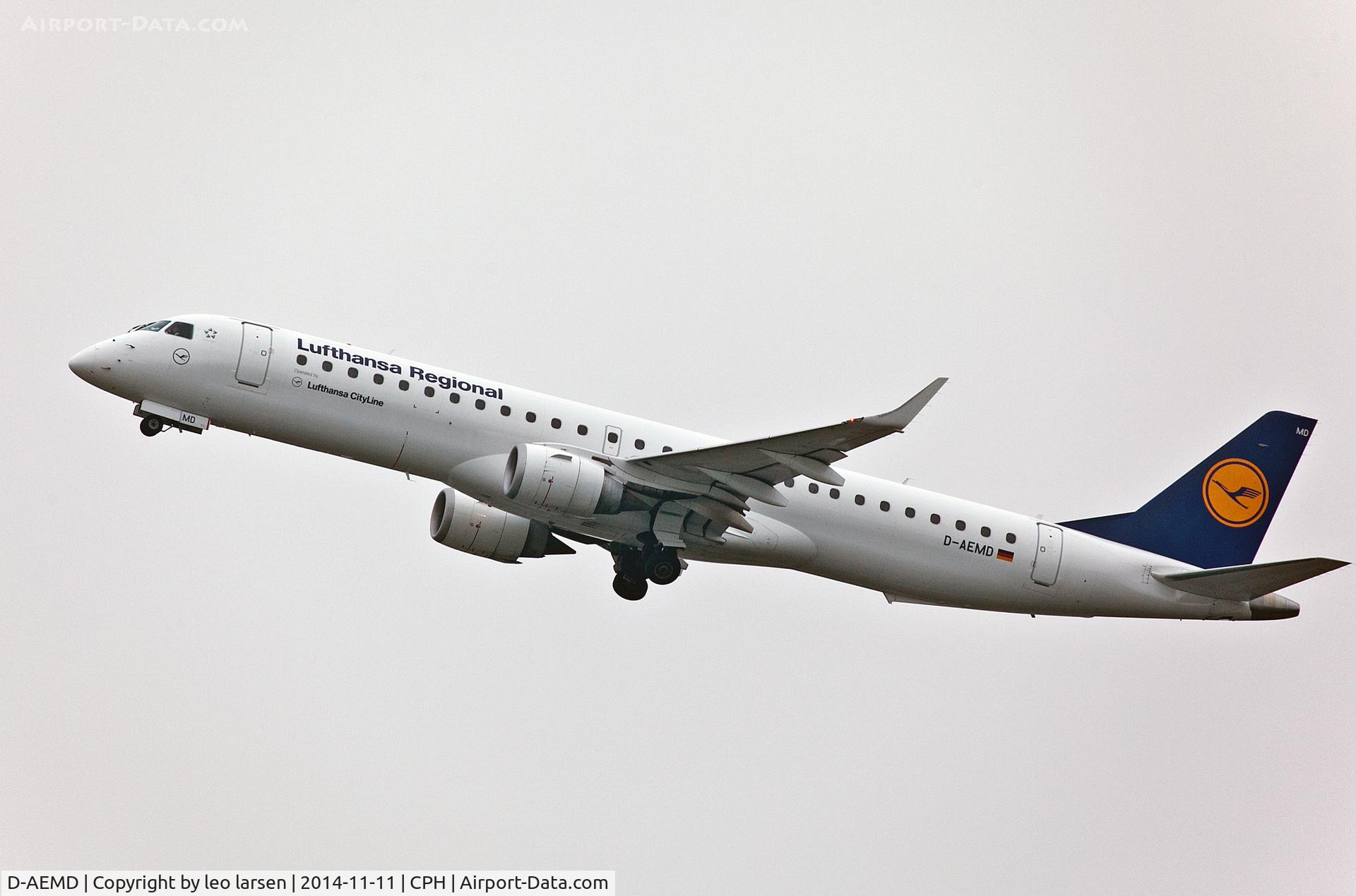 D-AEMD, 2009 Embraer 195LR (ERJ-190-200LR) C/N 19000305, Copenhagen 11.11.2014