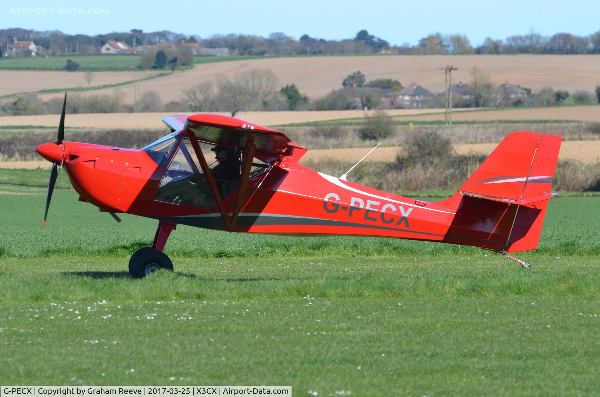 G-PECX, 2016 Eurofox 912S C/N BMAA/HB/687, Departing from Northrepps.