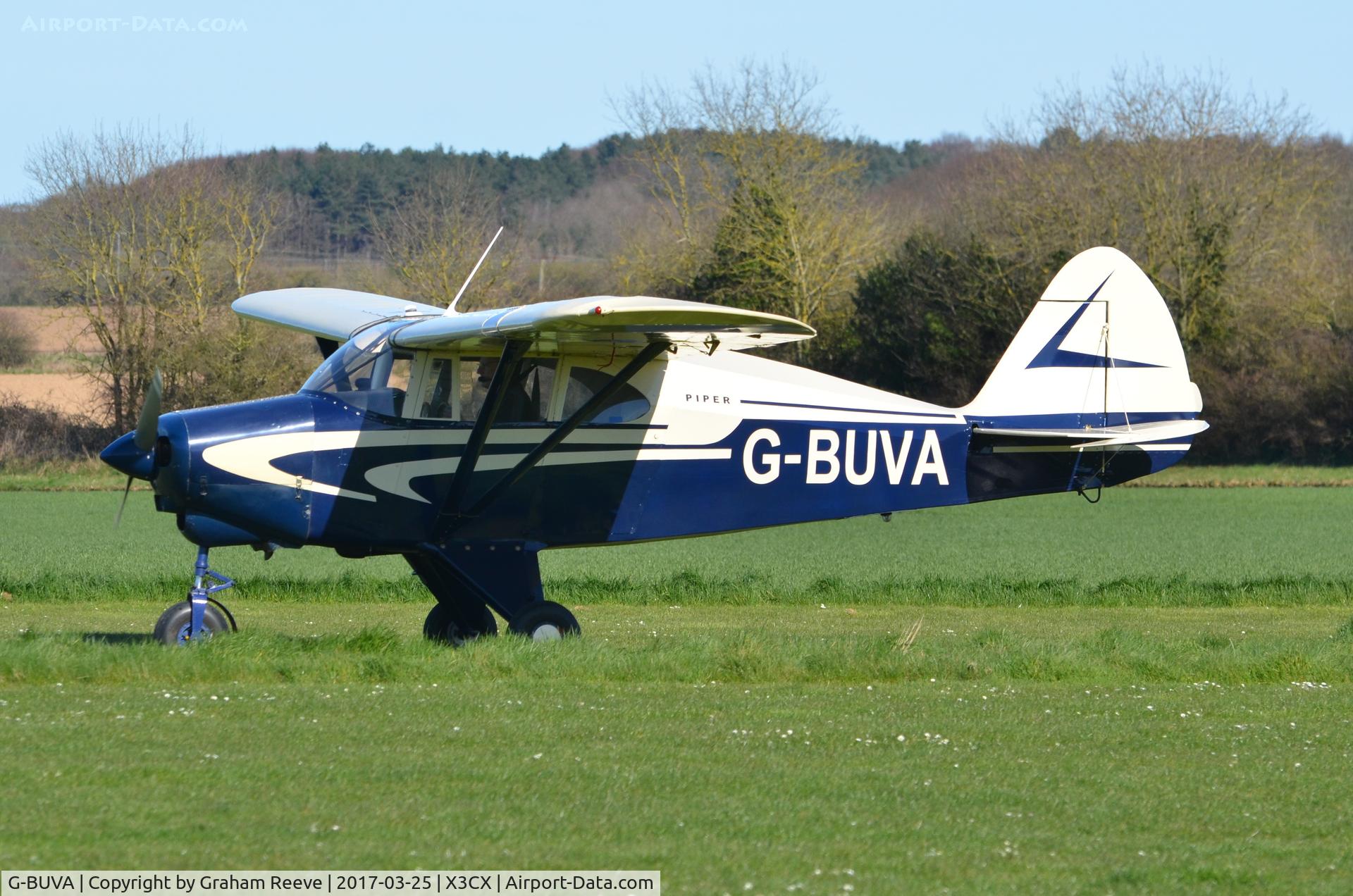 G-BUVA, 1959 Piper PA-22-135 Tri-Pacer C/N 22-1301, Departing from Northrepps.