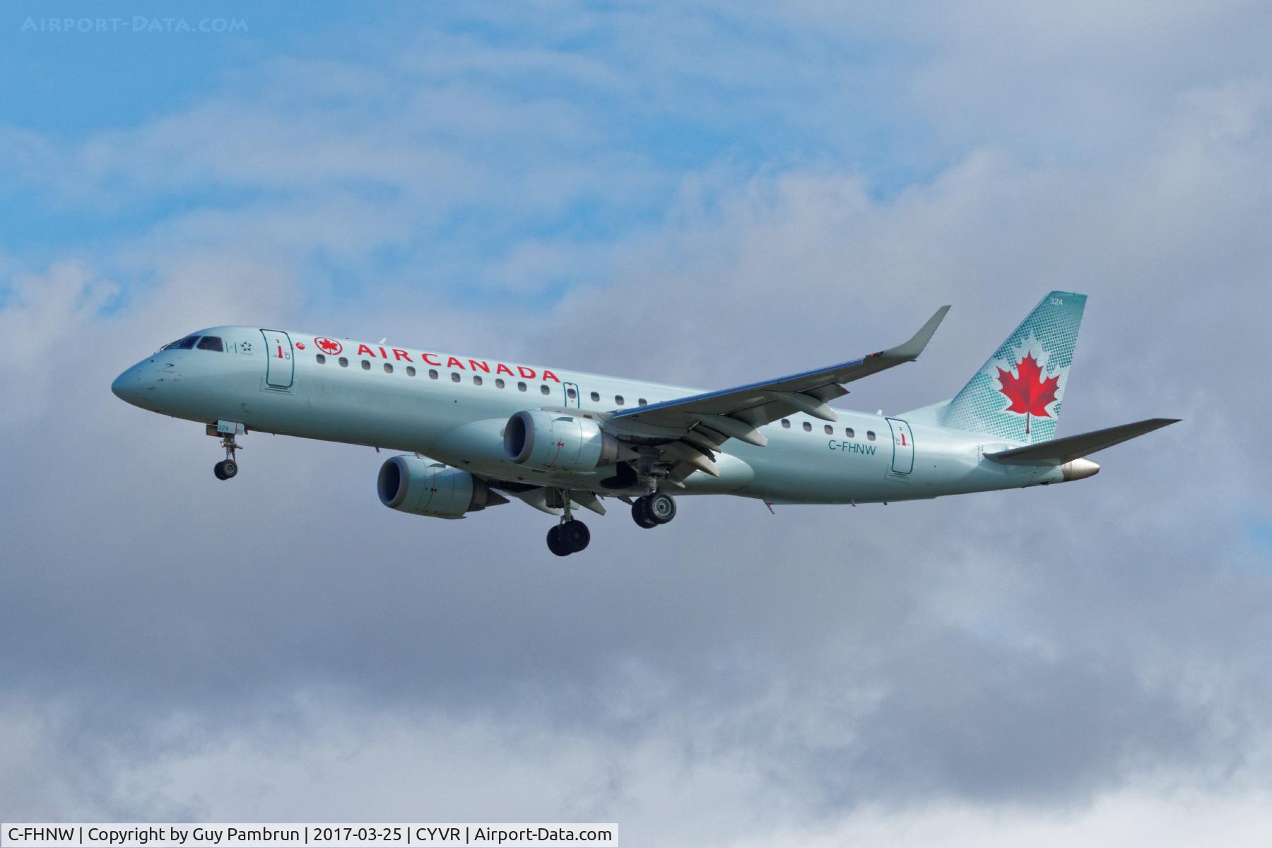 C-FHNW, 2007 Embraer 190AR (ERJ-190-100IGW) C/N 19000077, Landing
