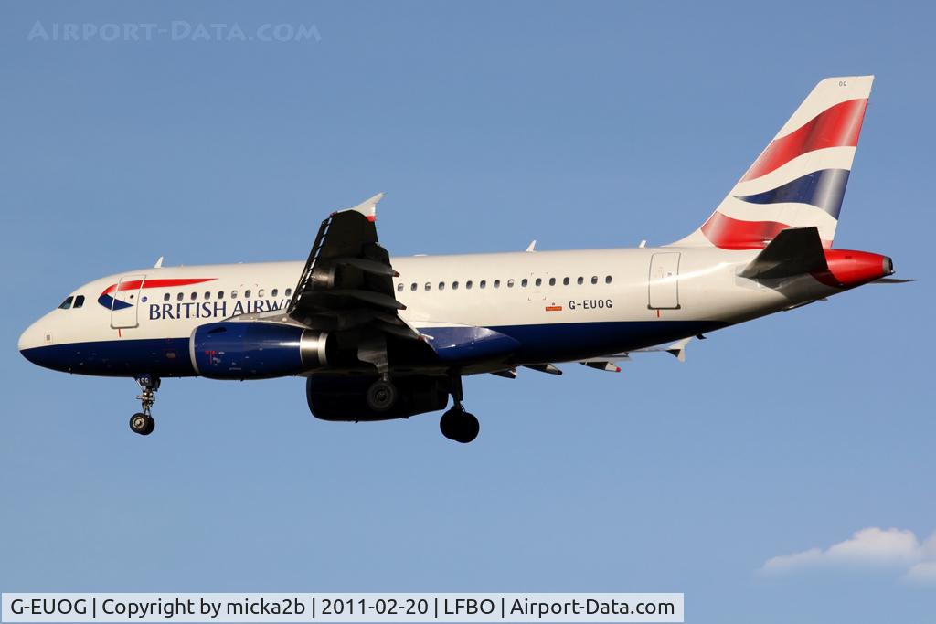 G-EUOG, 2001 Airbus A319-131 C/N 1594, Landing