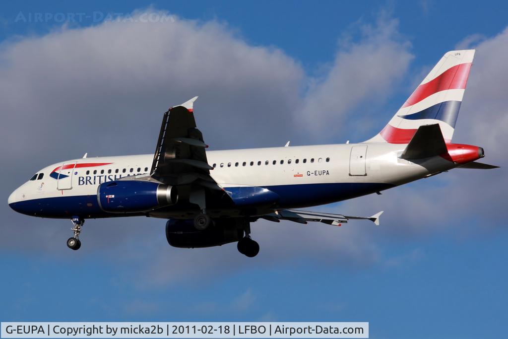 G-EUPA, 1999 Airbus A319-131 C/N 1082, Landing. Scrapped in august 2021.