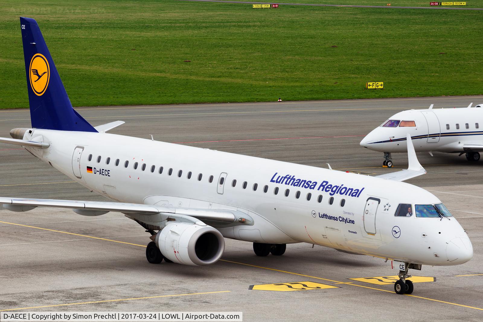 D-AECE, 2010 Embraer 190LR (ERJ-190-100LR) C/N 19000341, D-AECE @ Linz Airport