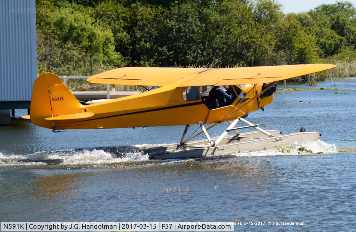 N591K, 1940 Piper J3L-65 Cub Cub C/N 5560, Taxi for take off.