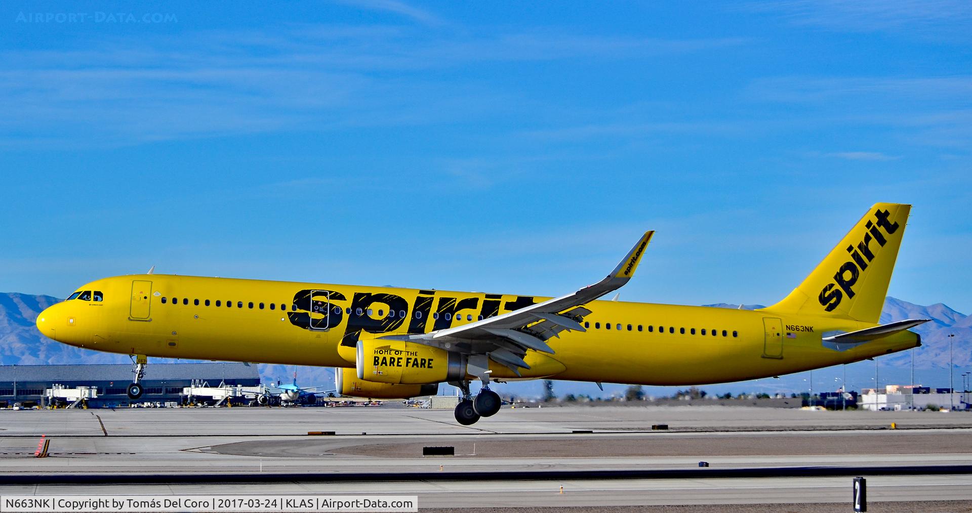 N663NK, 2016 Airbus A321-231 C/N 6994, N663NK Spirit Airlines 2016 Airbus A321-231 - cn 6994 

Las Vegas - McCarran International Airport (LAS / KLAS)
USA - Nevada March 24, 2017
Photo: Tomás Del Coro