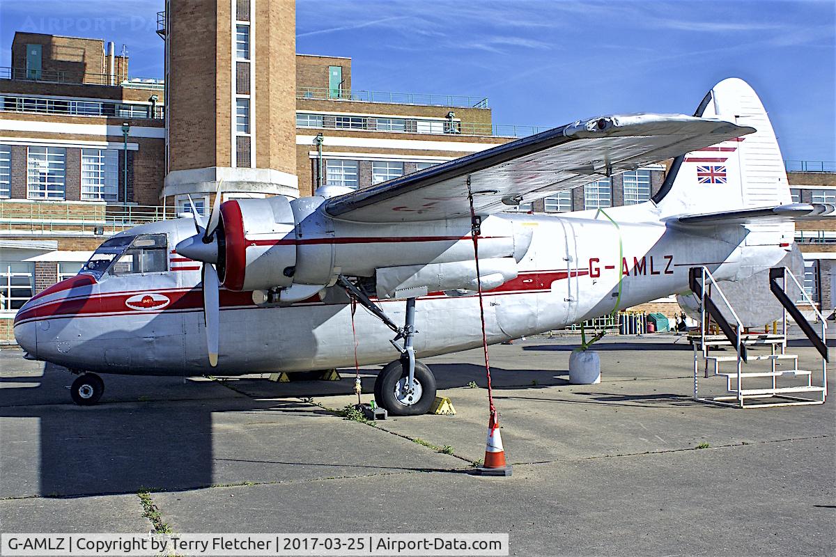 G-AMLZ, Percival P-50 Prince 6E C/N P50-46, On the apron of the old Speke Airport in Liverpool