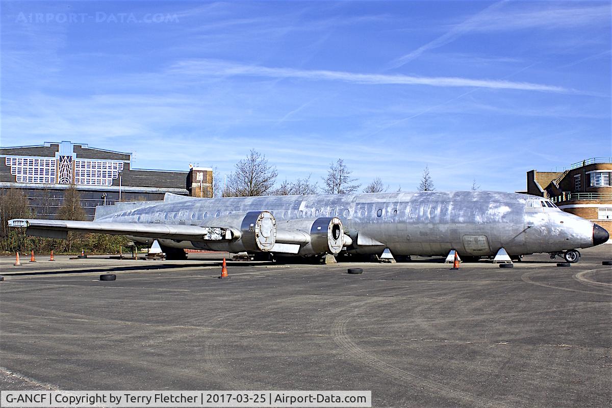 G-ANCF, 1959 Bristol 175 Britannia 308F C/N 12922, On the apron of the old Speke Airport in Liverpool