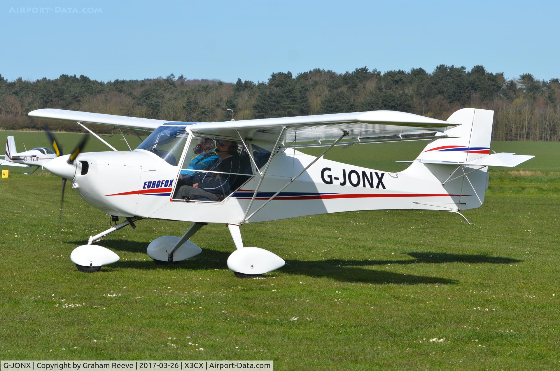 G-JONX, 2010 Aeropro Eurofox 912(1) C/N BMAA/HB/597, Just landed at Northrepps.