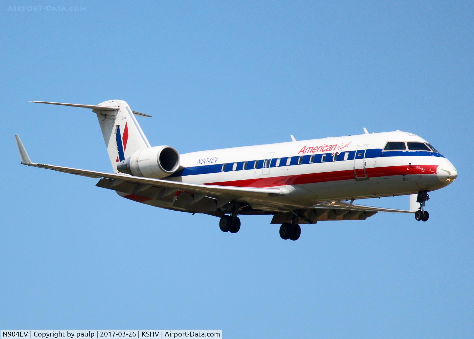 N904EV, 2002 Bombardier CRJ-200ER (CL-600-2B19) C/N 7628, At Shreveport Regional.