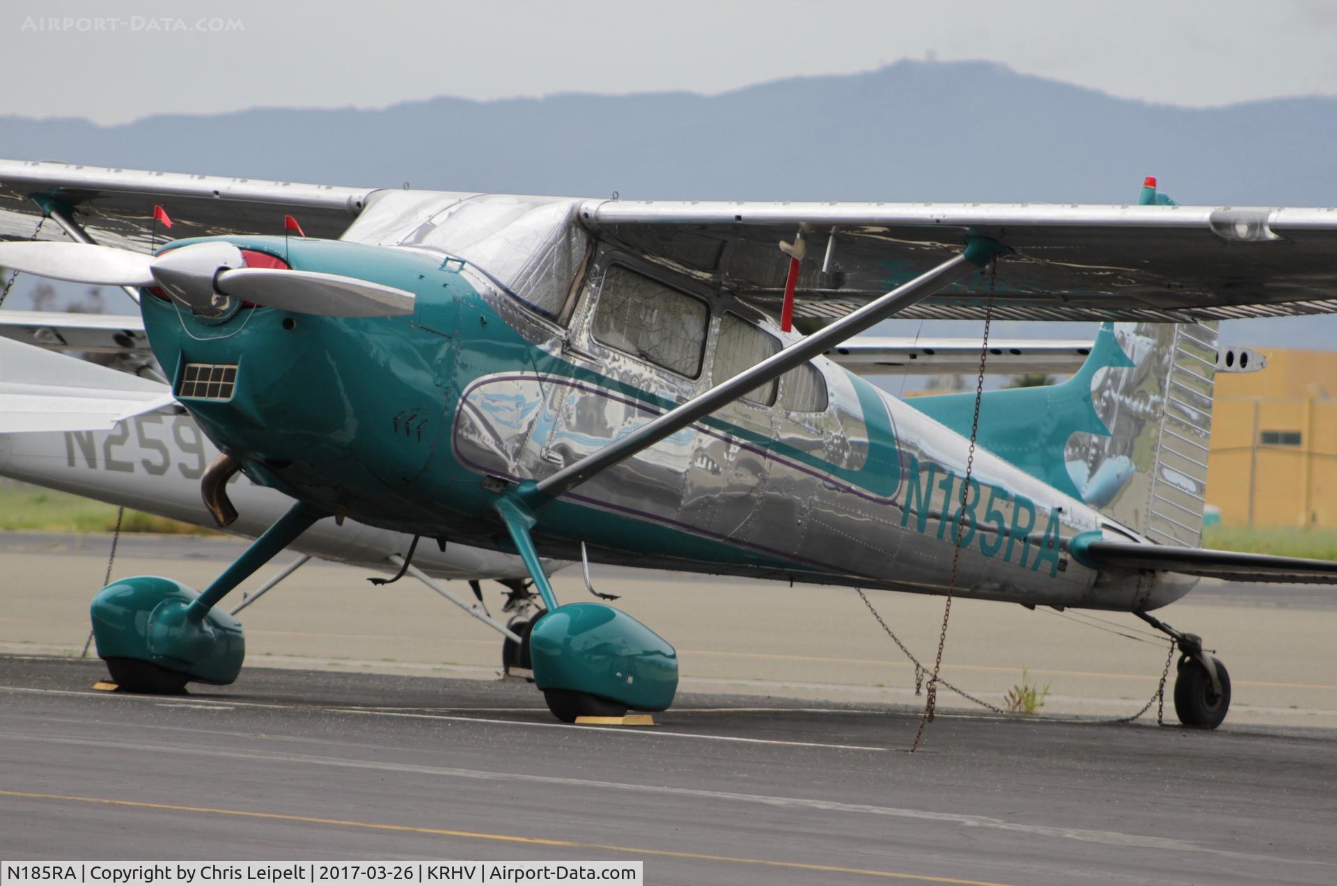 N185RA, Cessna 185 Skywagon C/N 185-1209, Cessna 185 from Colorado visiting at Reid Hillview Airport, San Jose, CA.