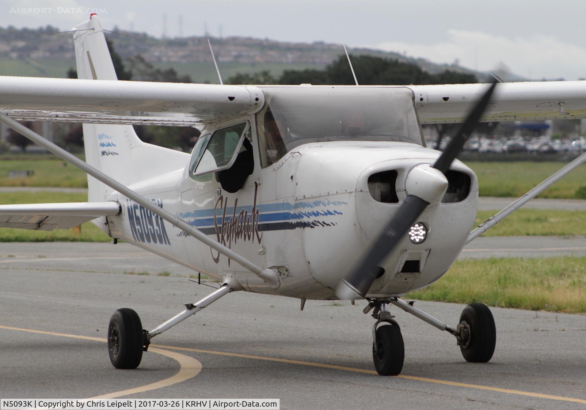 N5093K, 1980 Cessna 172N C/N 17273964, Locally-based 1980 Cessna 172N taxing back to Squadron 2 at Reid Hillview Airport, San Jose, CA.