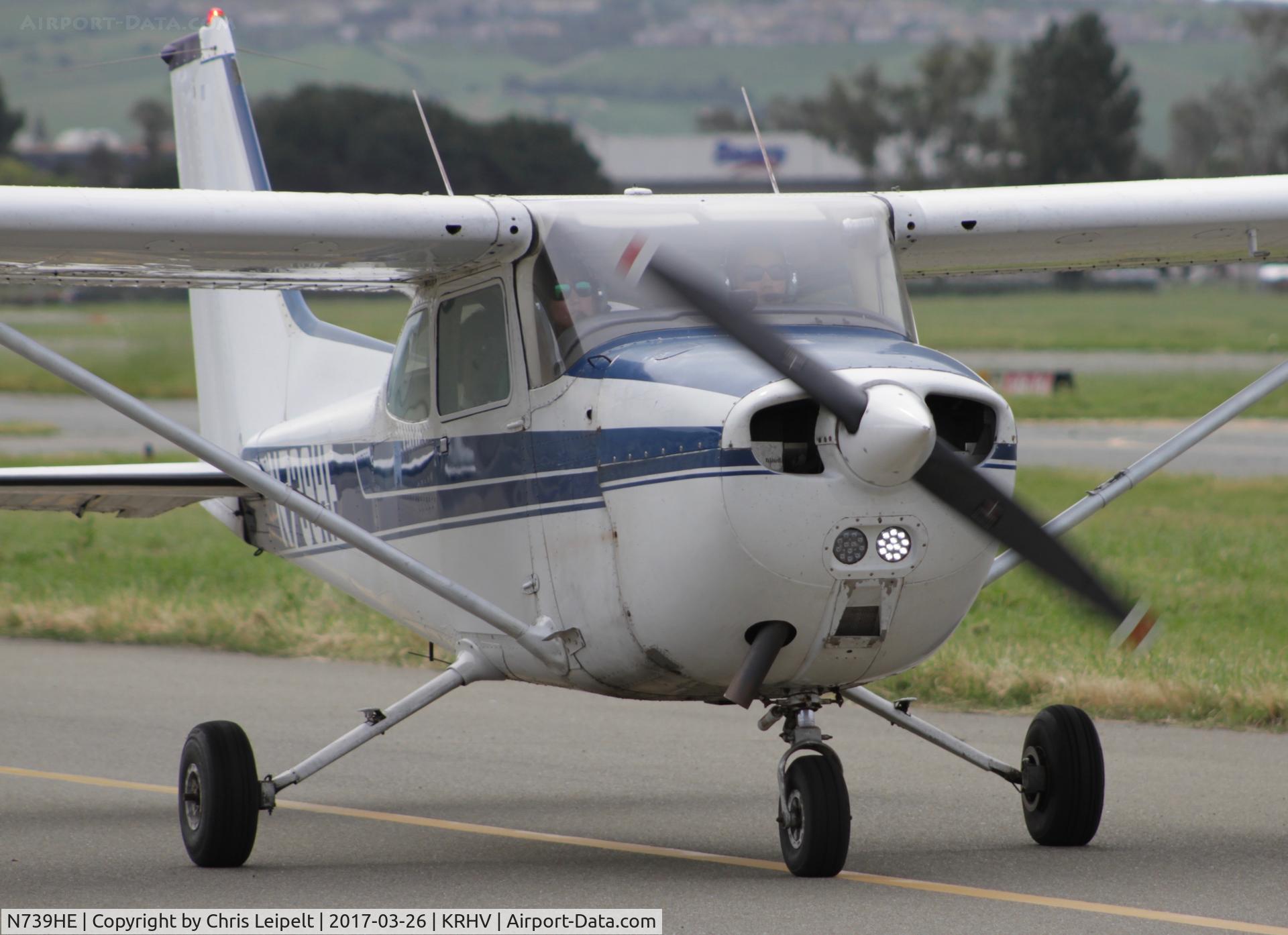 N739HE, 1978 Cessna 172N C/N 17270549, Locally-based 1978 Cessna 172N taxing in at Reid Hillview Airport, San Jose, CA.