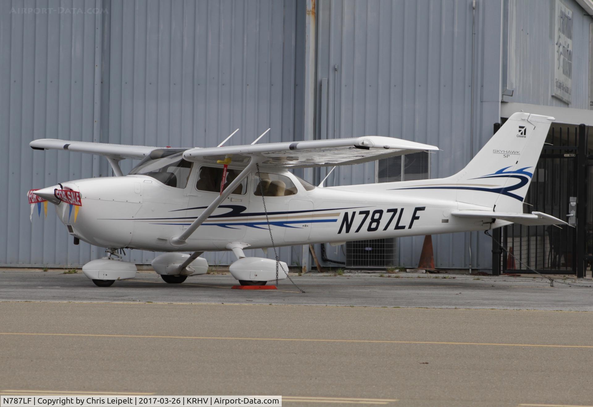 N787LF, Cessna 172S C/N 172S11125, Locally-based Cessna 172S on the Tradewinds ramp at Reid Hillview Airport, San Jose, CA.