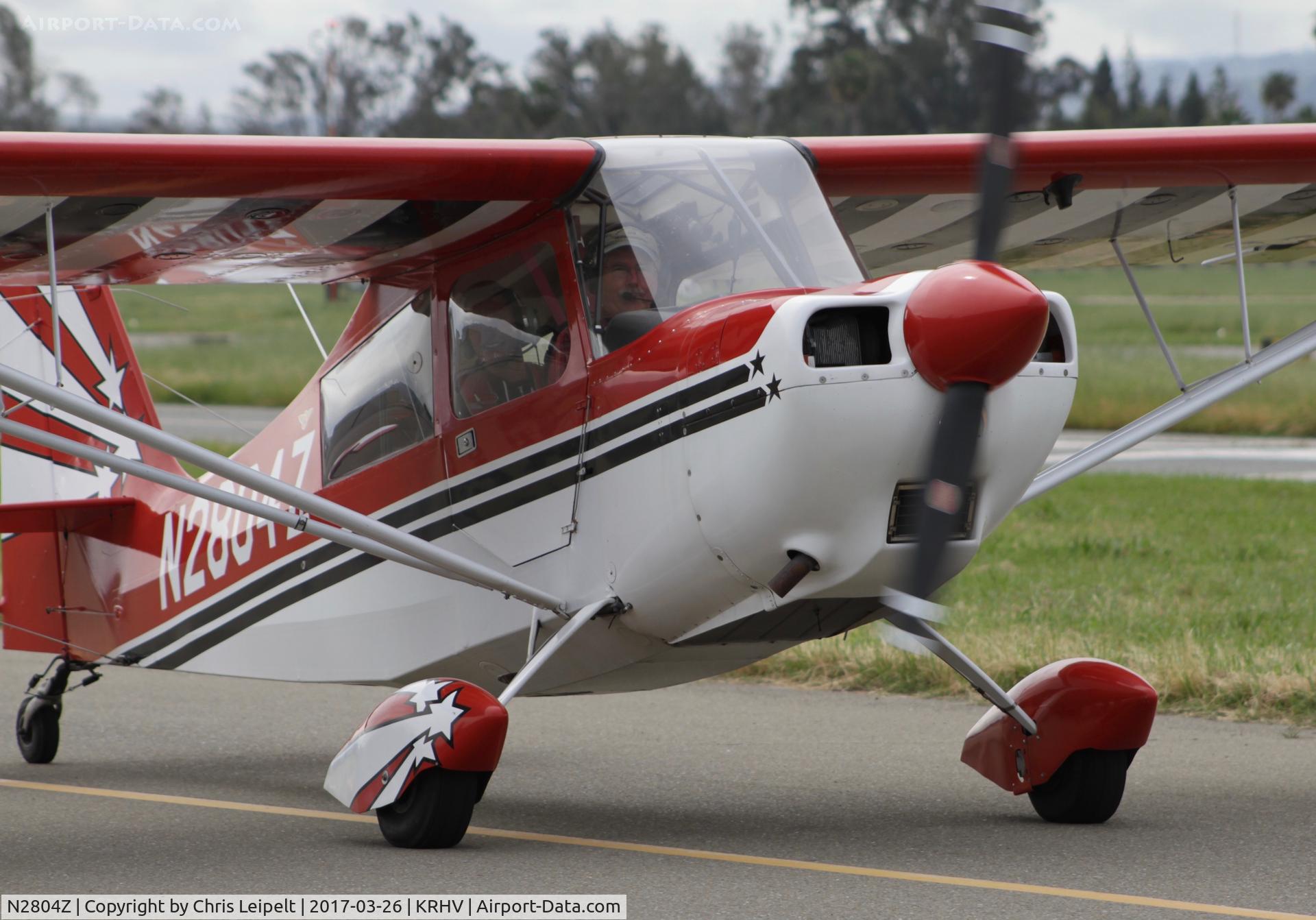 N2804Z, 1978 Bellanca 8KCAB Decathlon C/N 371-78, Locally-based 1978 Decathlon taxing in at Reid Hillview Airport, San Jose, CA.