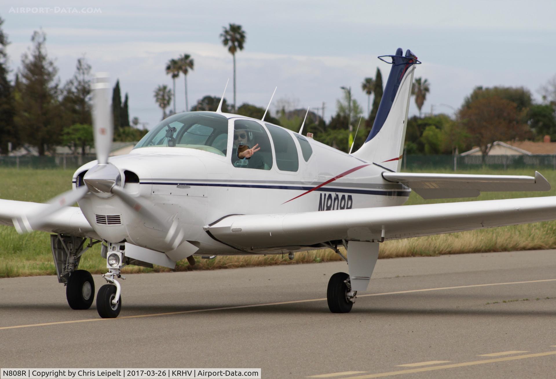 N808R, 1960 Beech 35-33 Debonair C/N CD-52, Locally-based 1960 Beechcraft Debonair taxing out at Reid Hillview Airport, San Jose, CA. It's for sale.