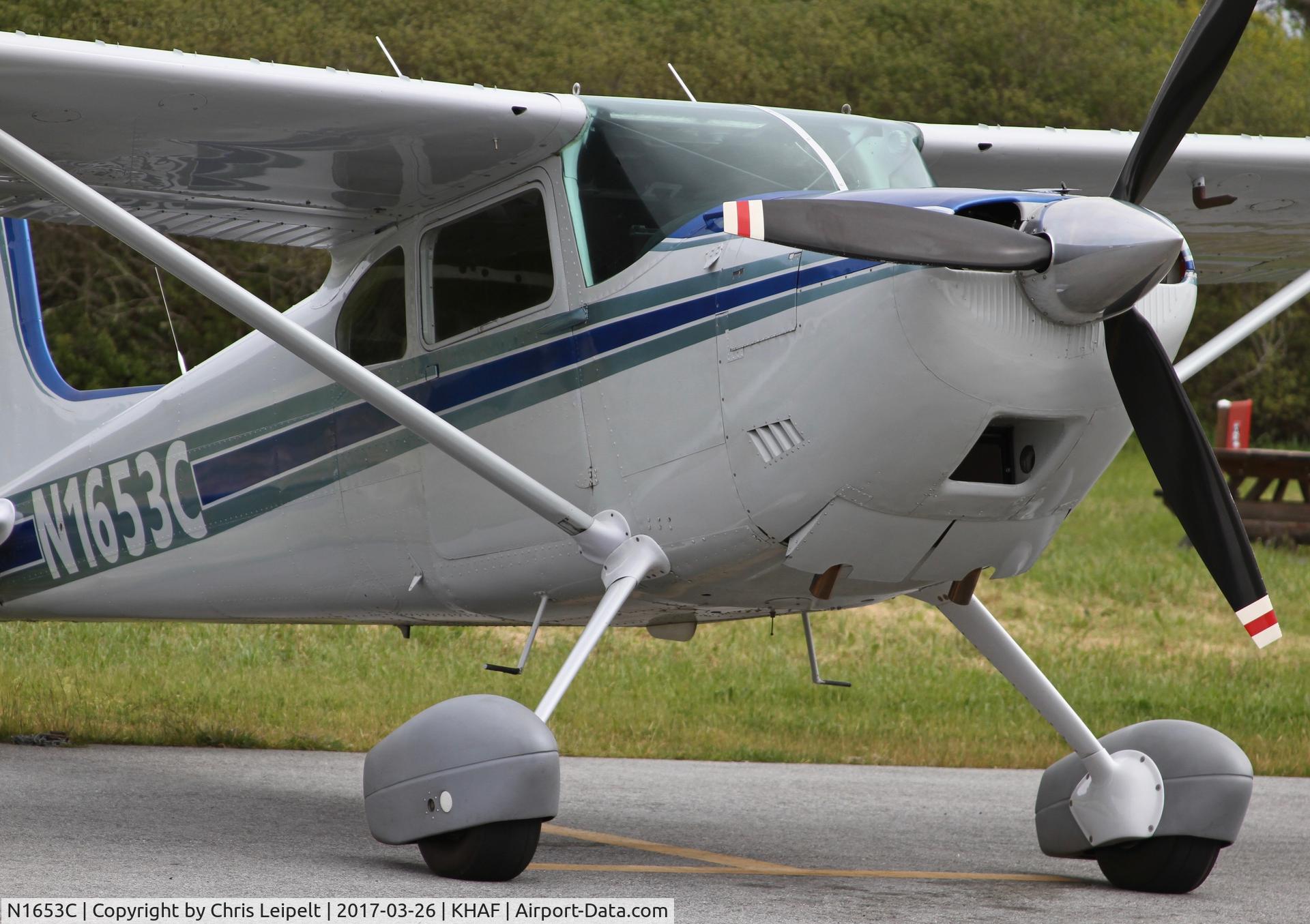 N1653C, 1953 Cessna 180 C/N 30353, 1953 Cessna 180 from Palo Alto parked on the ramp at Half Moon Bay Airport, CA.