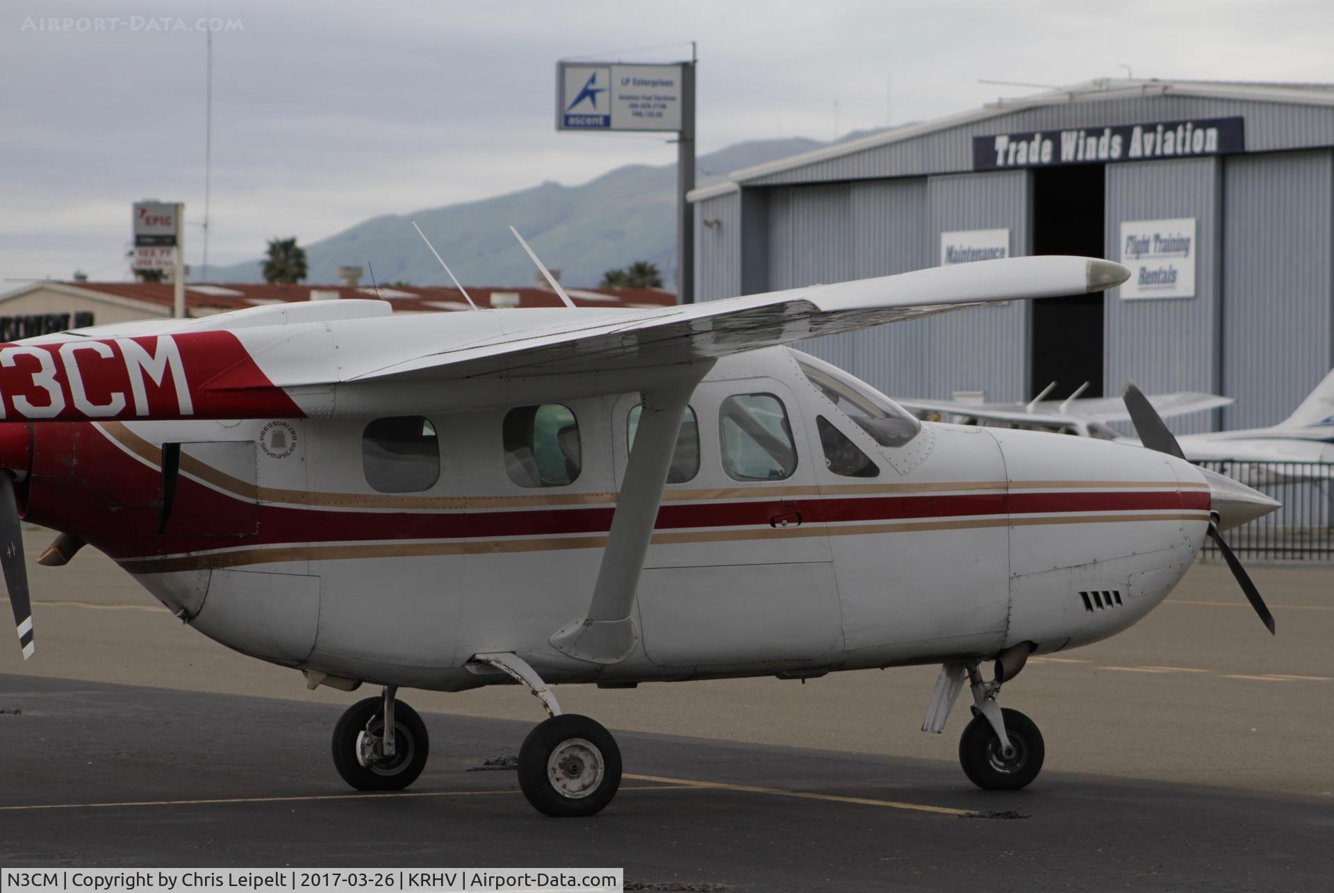 N3CM, 1972 Cessna T337G Turbo Super Skymaster C/N P337-0025, Oxbow Investments LLC (Sonora, CA) 1972 Cessna T337G parked on the ramp at Reid Hillview Airport, San Jose, CA.