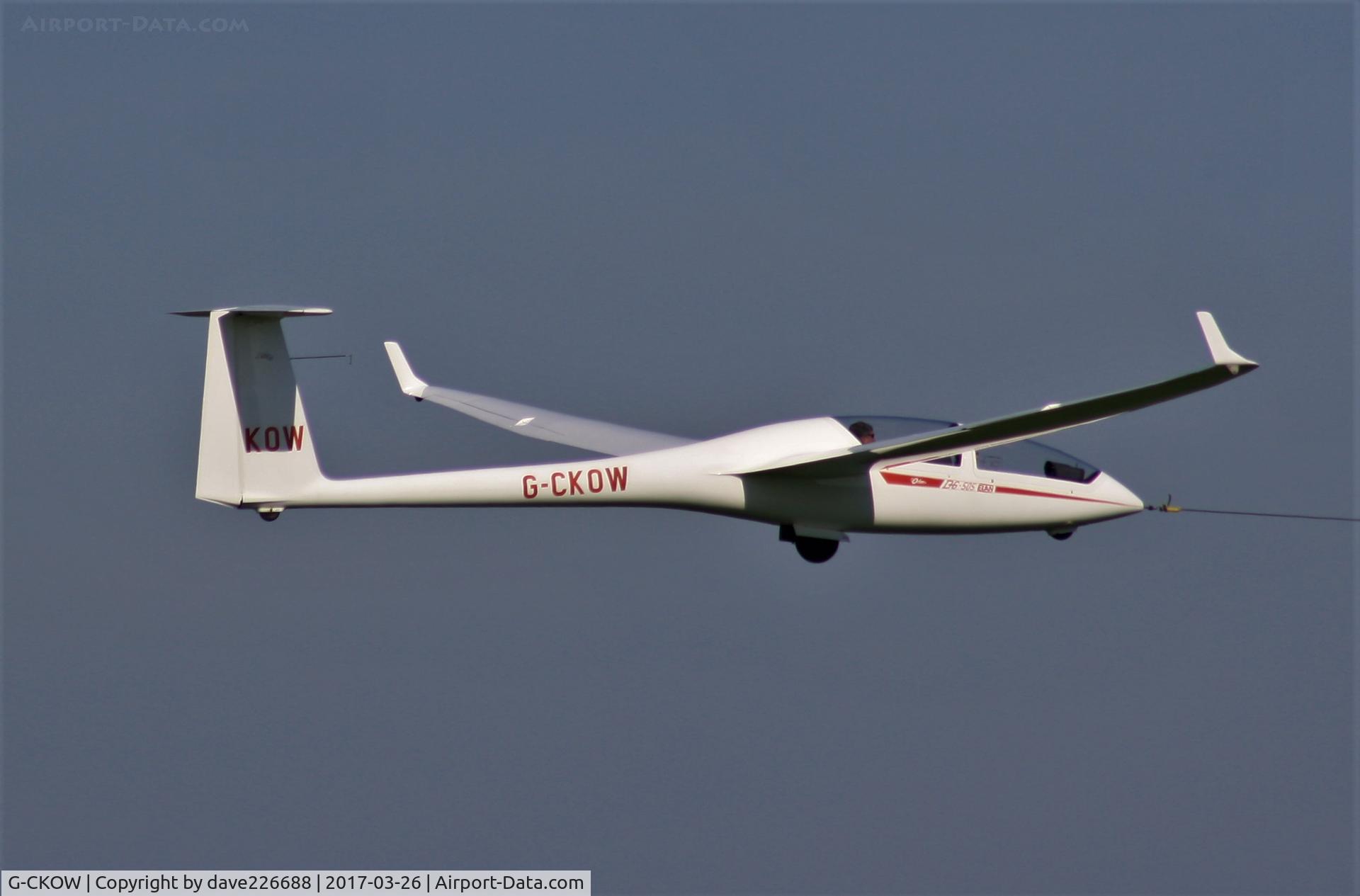 G-CKOW, 2007 AMS-Flight DG-505 Elan Orion C/N 5E260X89, G CKOW  - takeoff via tug at a sunny Southdowns Gliding Club..