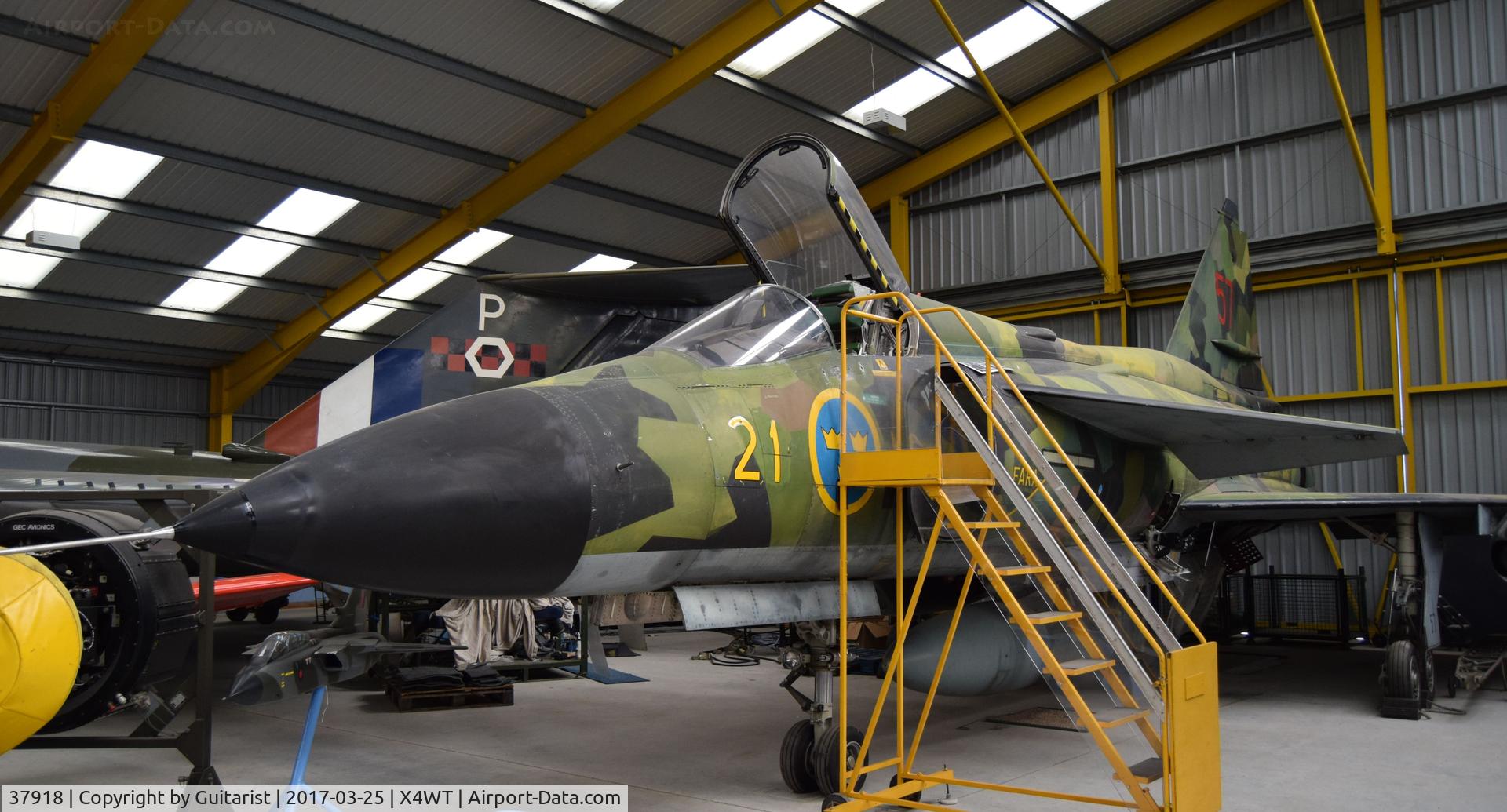 37918, Saab AJSH 37 Viggen C/N 37918, At the Newark Air Museum