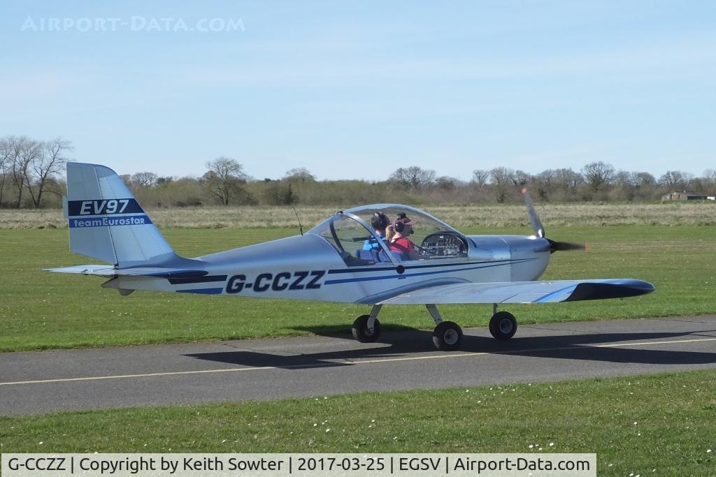 G-CCZZ, 2004 Aerotechnik EV-97 Eurostar C/N PFA 315-14158, Visiting Old Buckenham