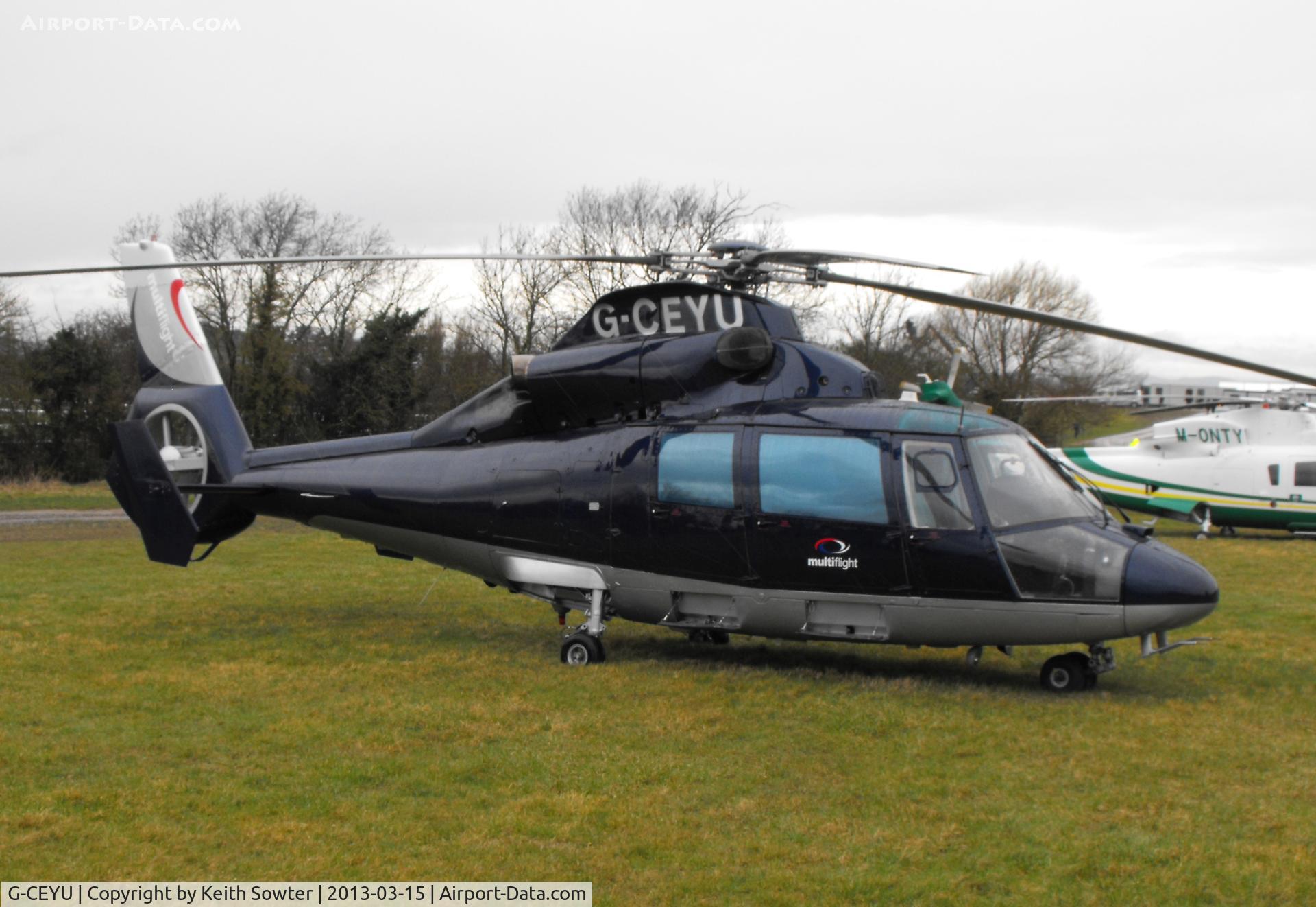 G-CEYU, 1988 Aerospatiale SA-365N-1 Dauphin 2 C/N 6298, Visiting Cheltenham Racecourse