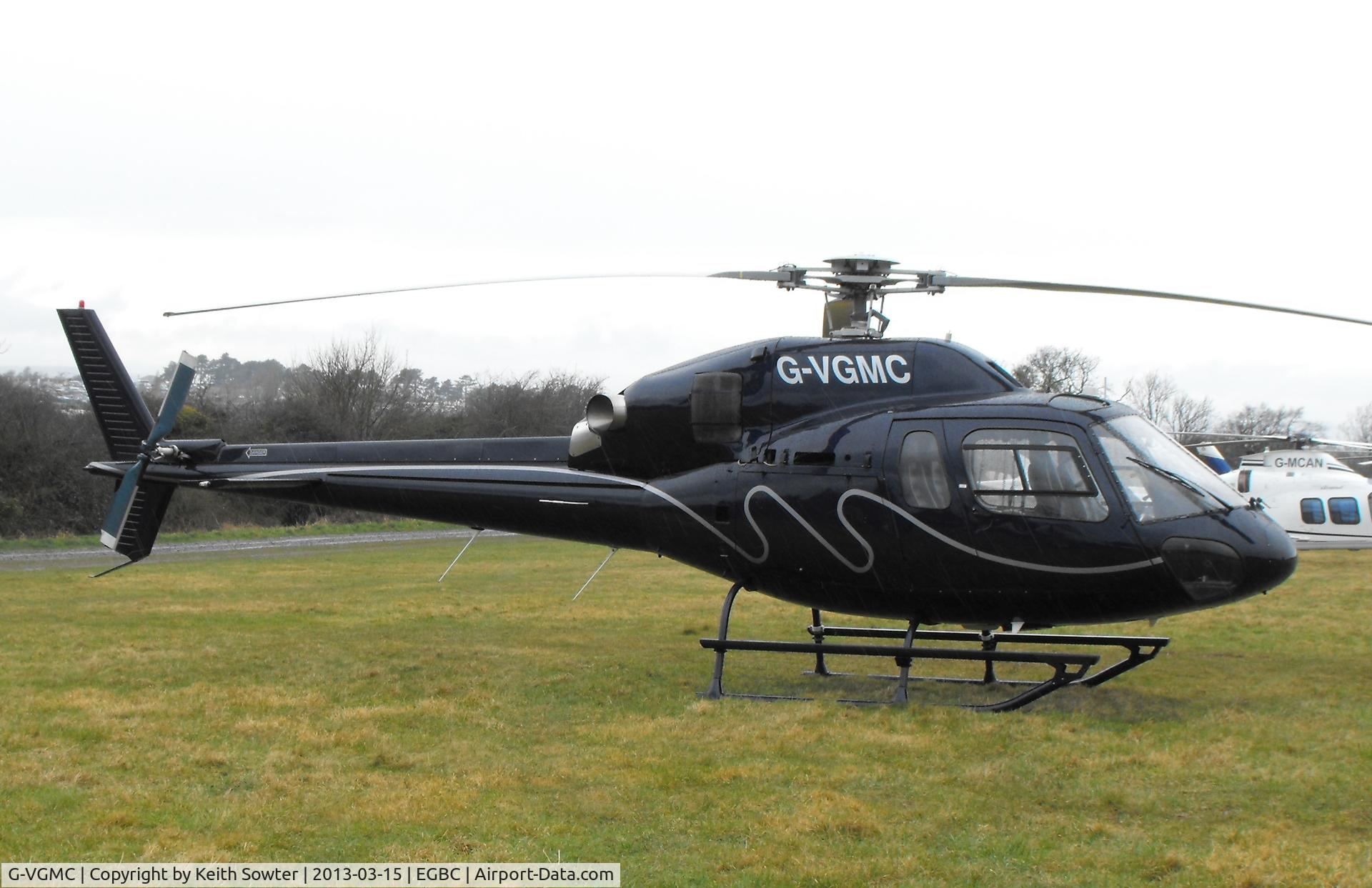 G-VGMC, 2001 Eurocopter AS-355N Ecureuil 2 C/N 5693, Visiting Cheltenham Racecourse