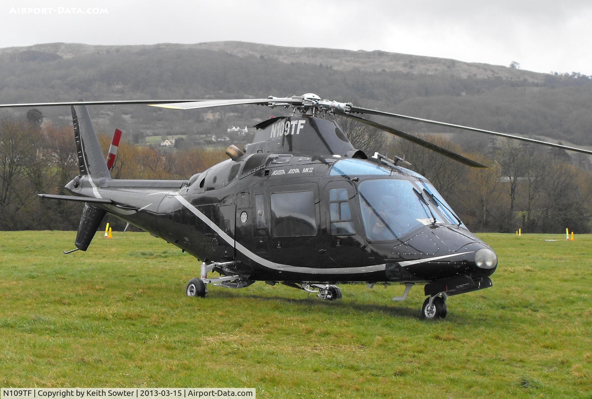 N109TF, 1985 Agusta A109A II C/N 7328, Visiting Cheltenham Racecourse