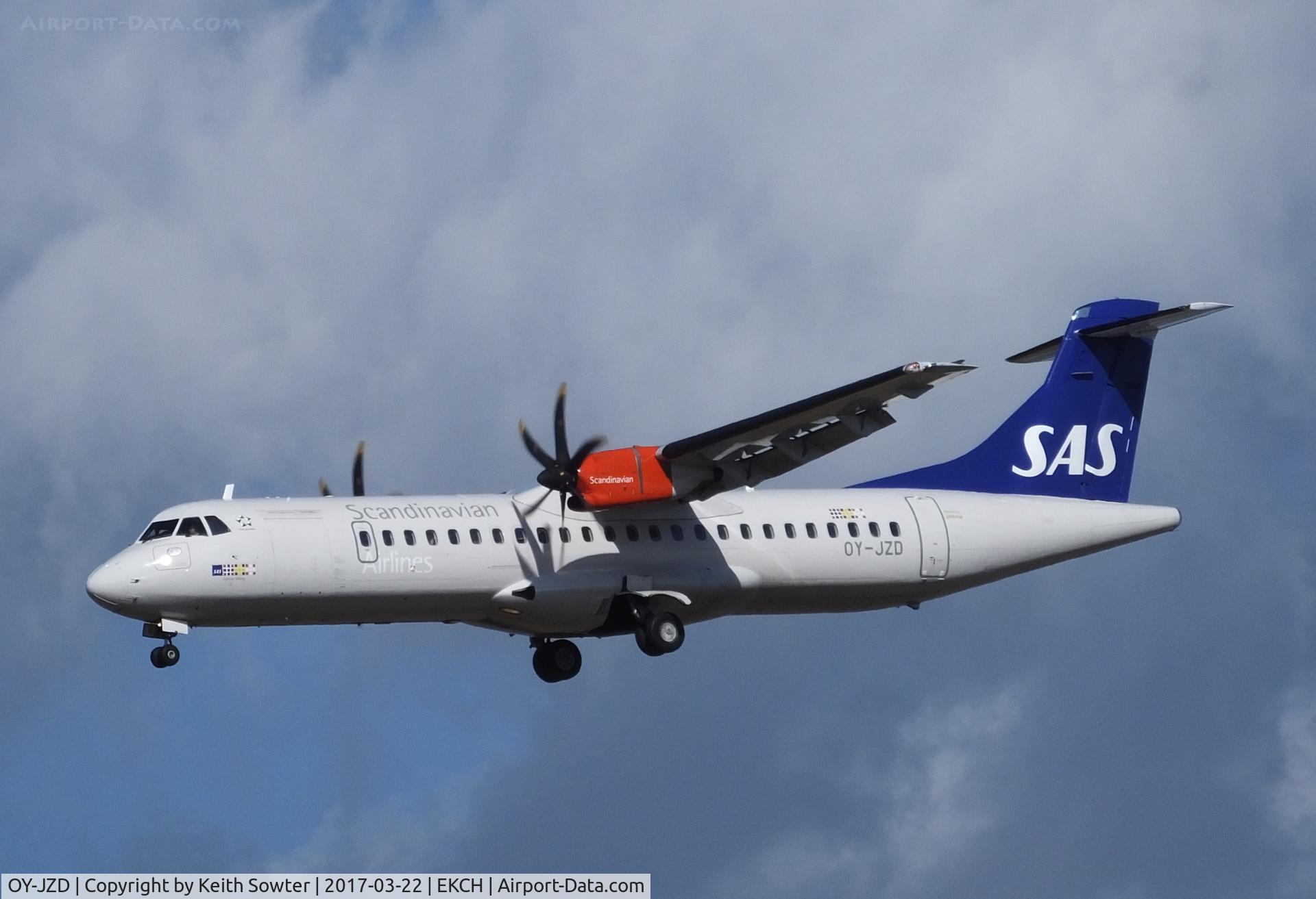 OY-JZD, 2013 ATR 72-600 (72-212A) C/N 1131, Short finals to land at Copenhagen