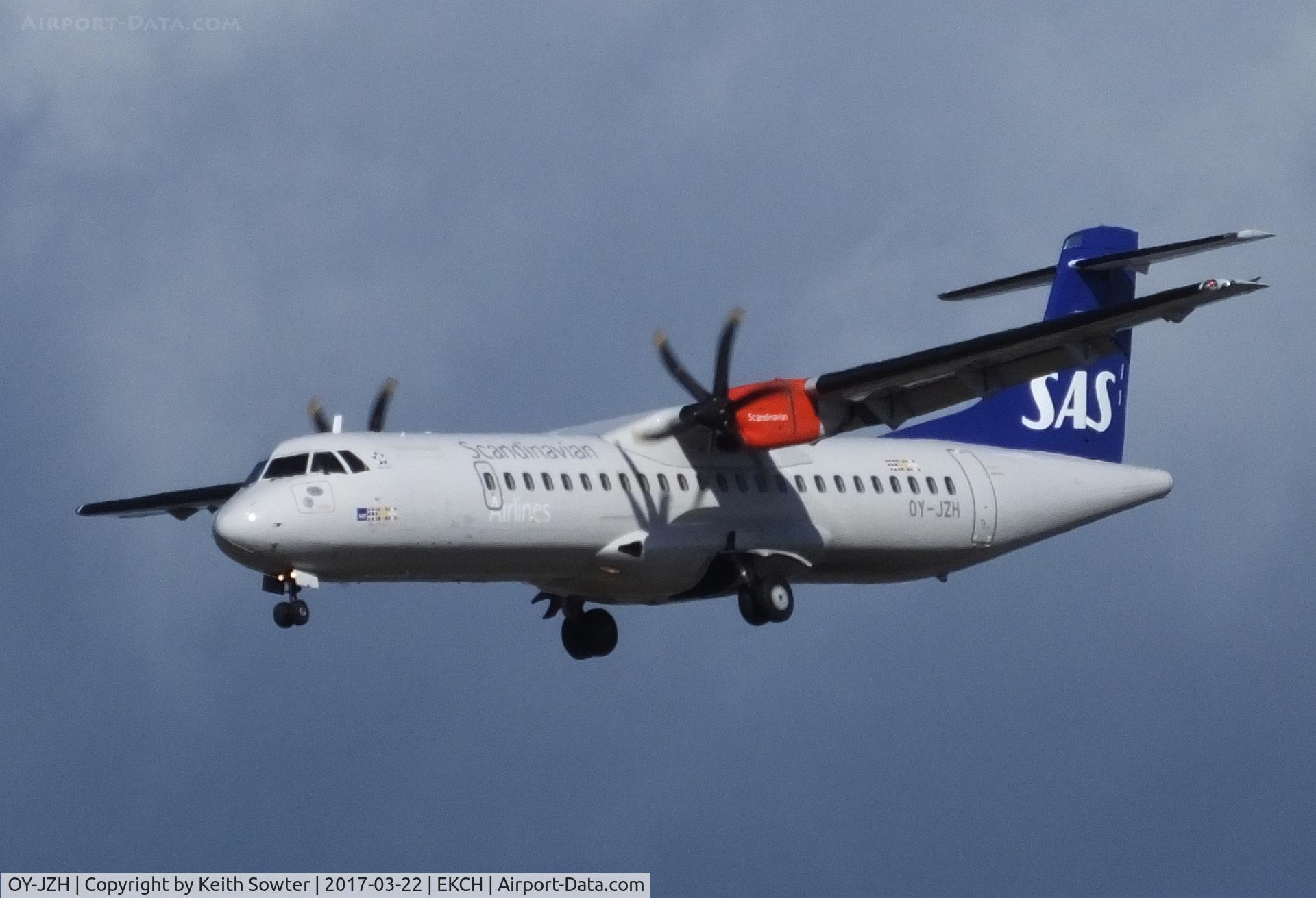 OY-JZH, 2014 ATR 72-212A C/N 1177, Short finals to land at Copenhagen