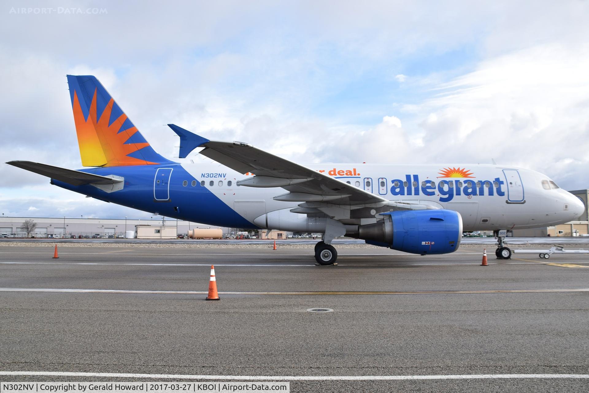N302NV, 2005 Airbus A319-111 C/N 2387, Parked on remote spot 5 awaiting parts.