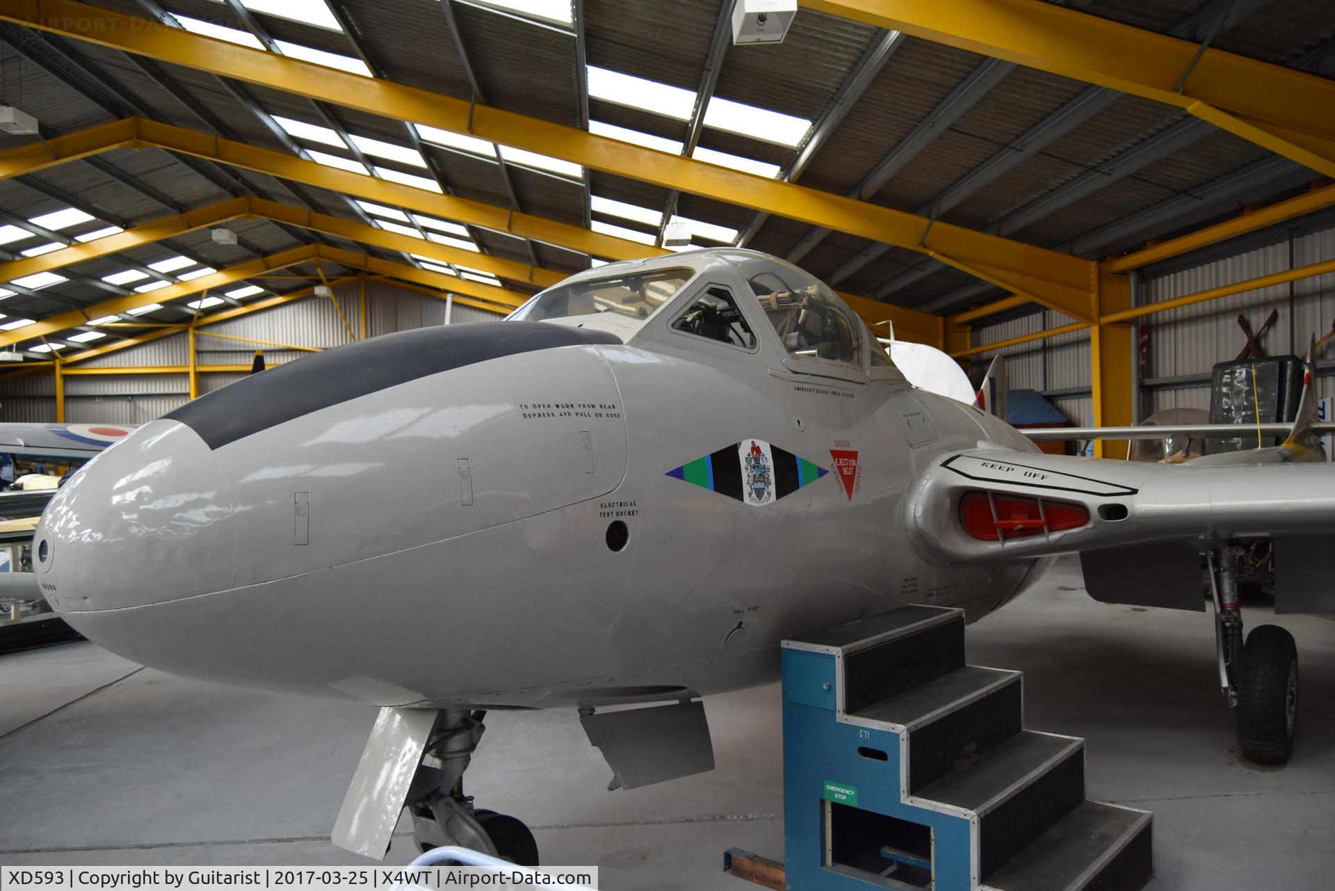 XD593, De Havilland DH-115 Vampire T.11 C/N 15538, At the Newark Air Museum