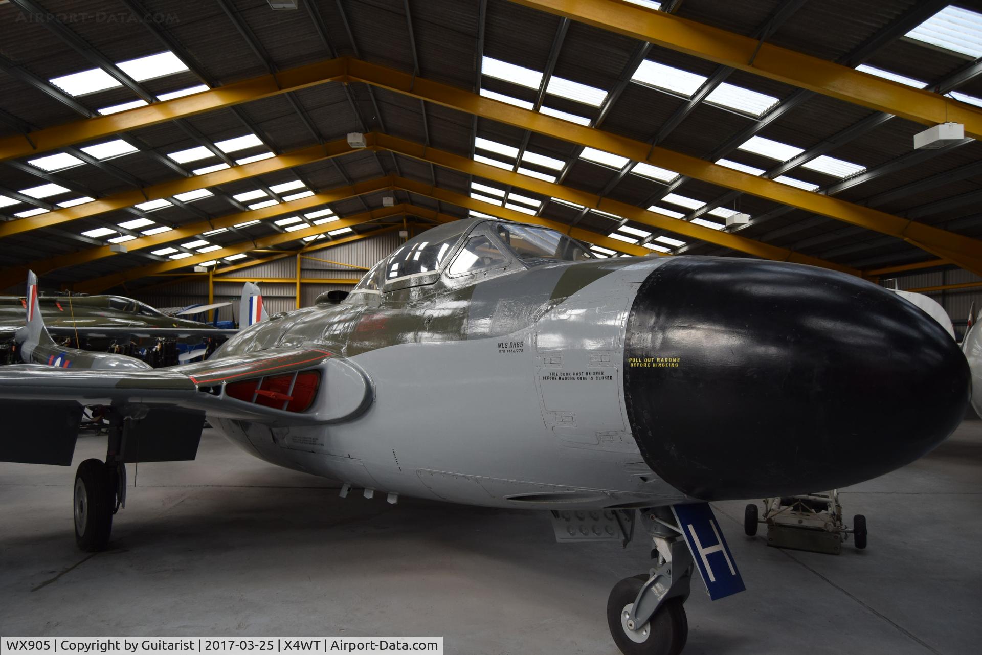 WX905, De Havilland DH-112 Venom NF.3 C/N Not found WX905, At the Newark Air Museum