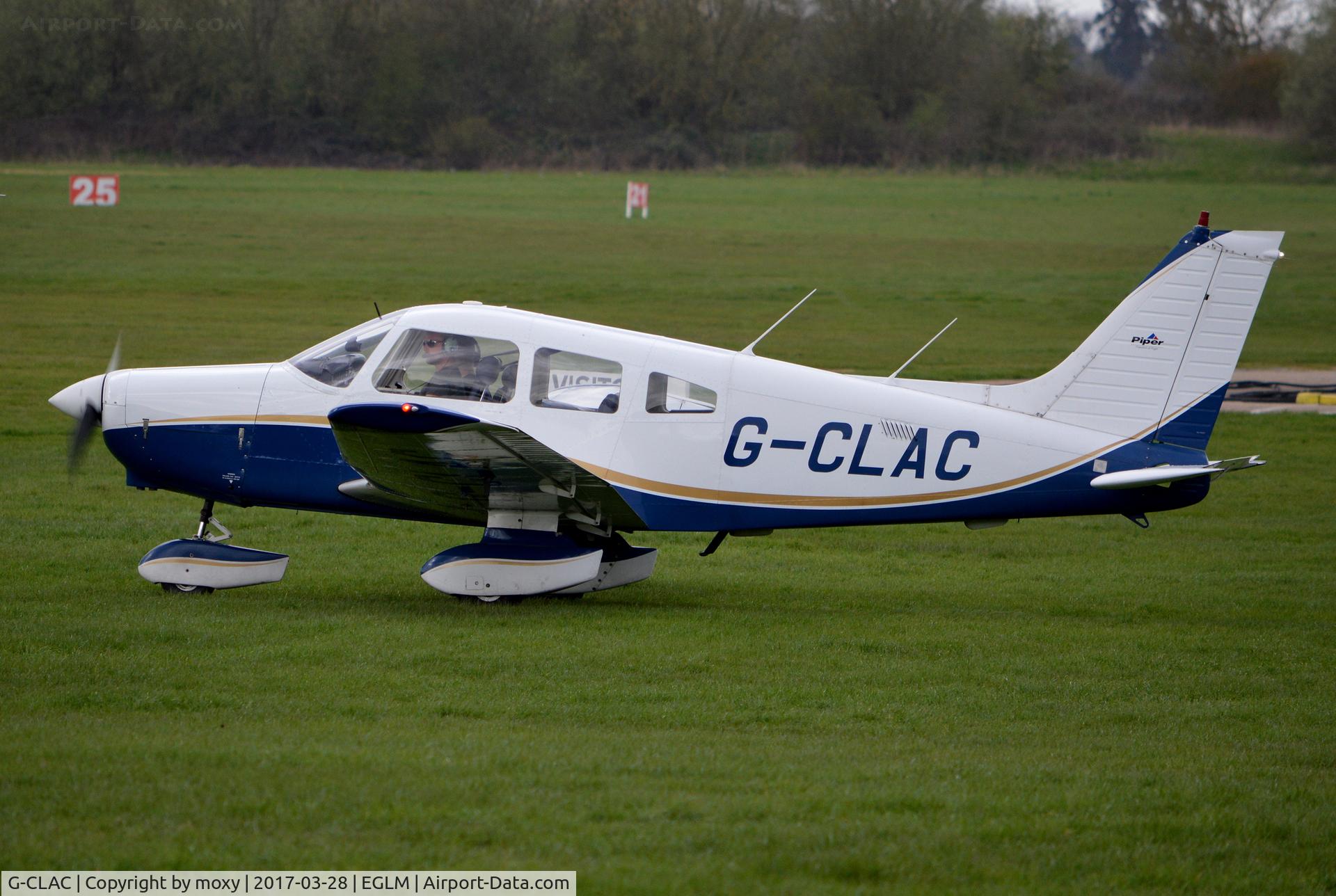 G-CLAC, 1981 Piper PA-28-161 Cherokee Warrior II C/N 28-8116241, Piper PA-28-161 Warrior II at White Waltham. Ex N8369U.