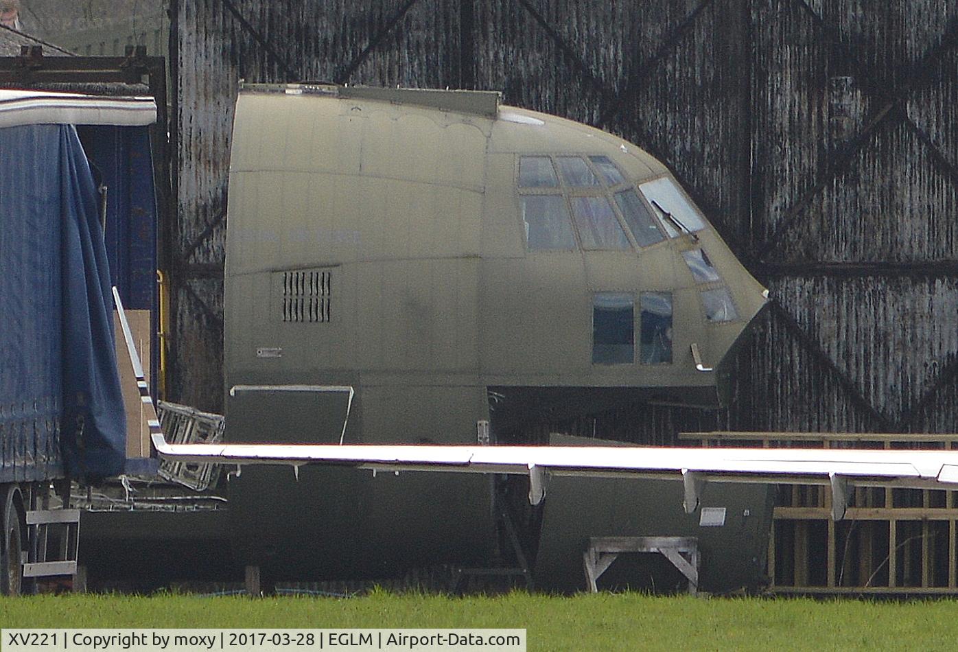 XV221, 1967 Lockheed C-130K Hercules C.1 C/N 382-4251, Forward fuselage of C-130K Hercules C.1 at White Waltham.
