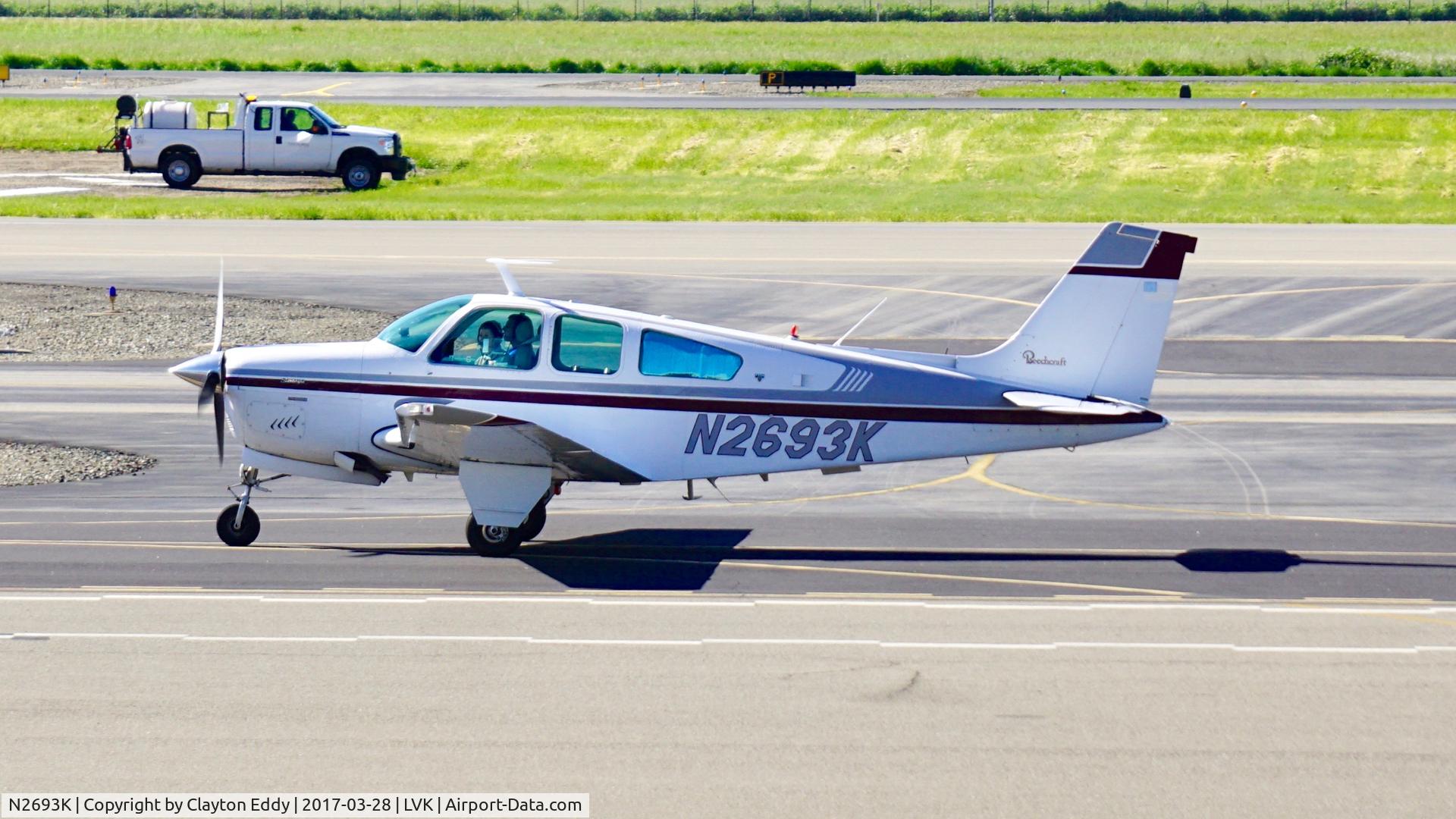 N2693K, 1980 Beech F33A Bonanza C/N CE-820, Livermore Airport California. 2017.
