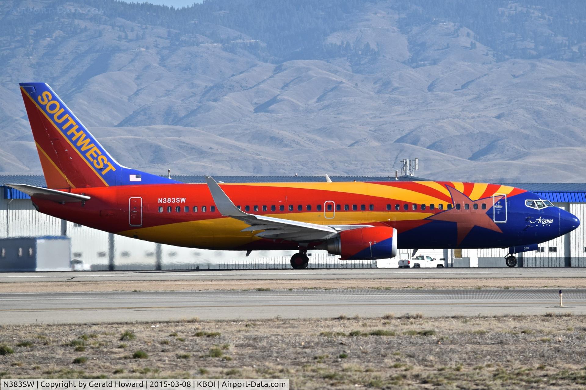 N383SW, 1994 Boeing 737-3H4 C/N 26589, Take off roll on RWY 10L.