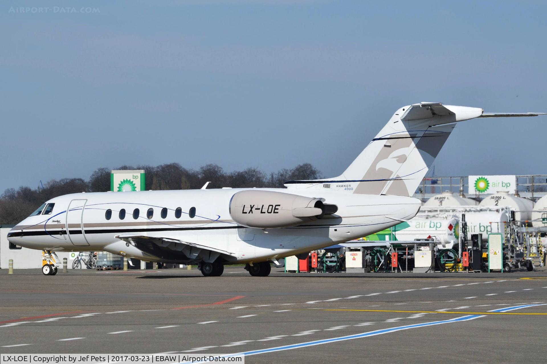 LX-LOE, 2010 Hawker Beechcraft 4000 C/N RC-46, At Antwerp Airport.